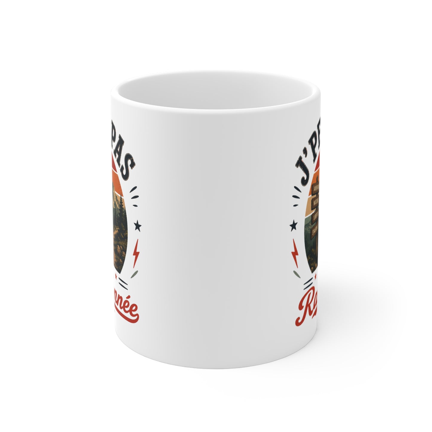 Tasse J’Peux Pas J’Ai Randonnée – Mug Humour Randonneur Vintage – Cadeau Nature Montagne Homme Femme 325ml