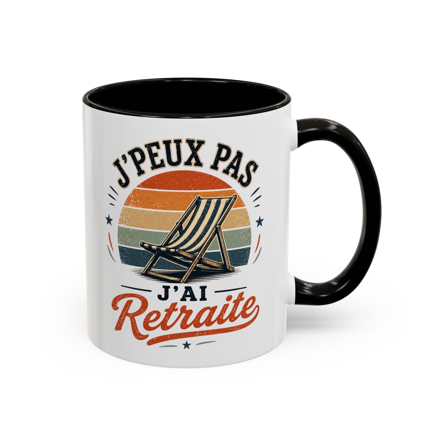 Tasse J’Peux Pas J’Ai Retraite – Mug Retraité Vintage Humoristique – Cadeau Départ Retraite Homme Femme 325ml