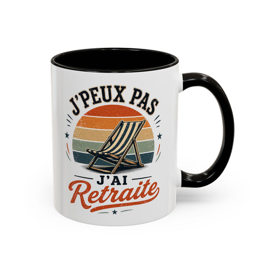 Tasse J’Peux Pas J’Ai Retraite – Mug Retraité Vintage Humoristique – Cadeau Départ Retraite Homme Femme 325ml
