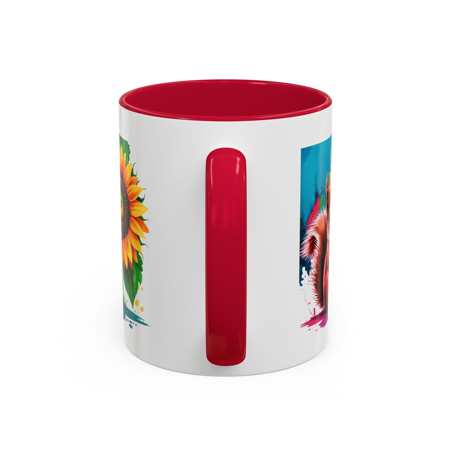 Mug Écureuil et Tournesol – Tasse Animaux Mignons Nature – Cadeau Coloré et Joyeux – Céramique 325ml