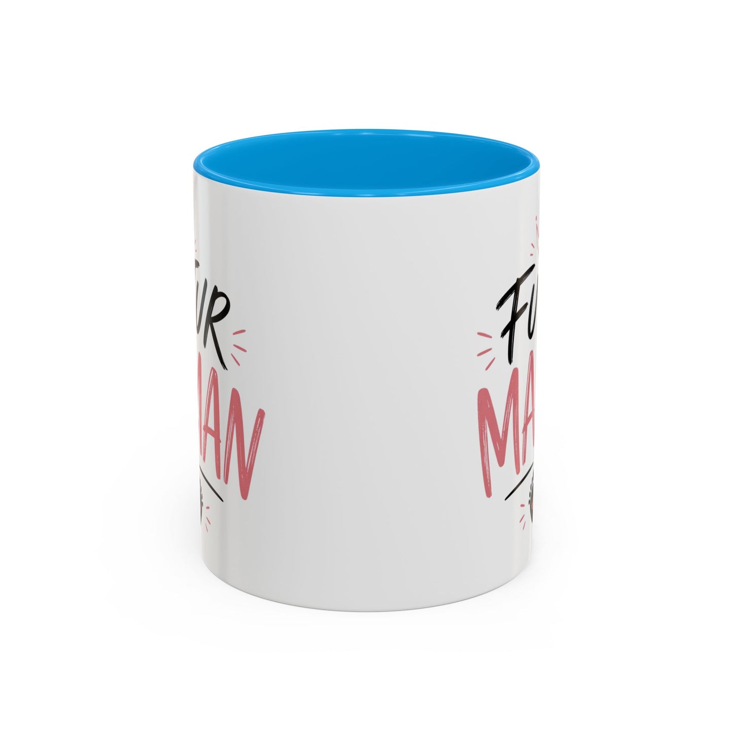 Mug Future Maman – Tasse Grossesse Rose avec Couronne et Cœurs – Cadeau Future Mère Baby Shower – Céramique 325ml Noir Bleu Rouge