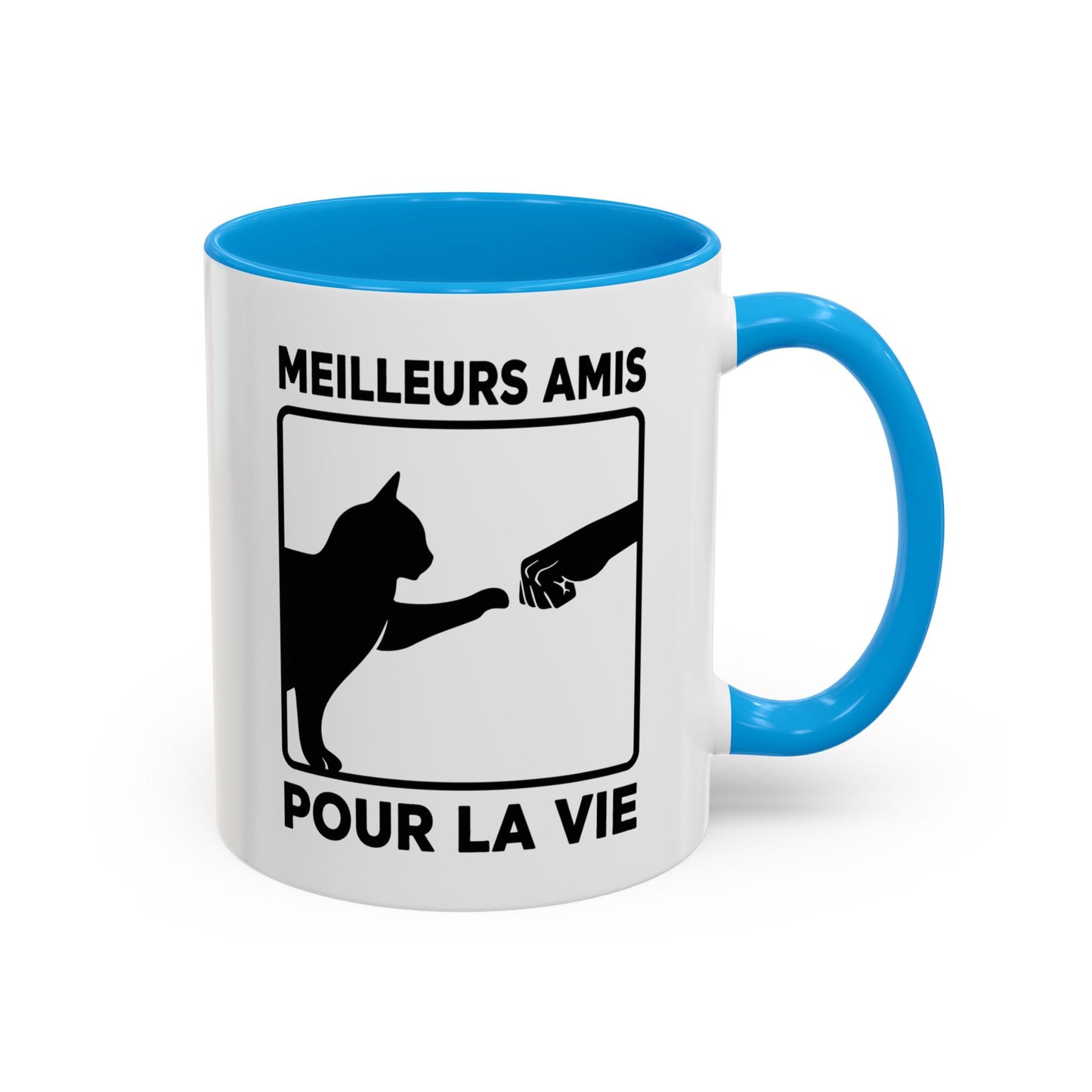 Tasse Chat Homme et Femme – Meilleurs Amis pour la Vie – Mug Amitié Chat et Humain – Cadeau Original pour Amoureux des Chats – 325 ml