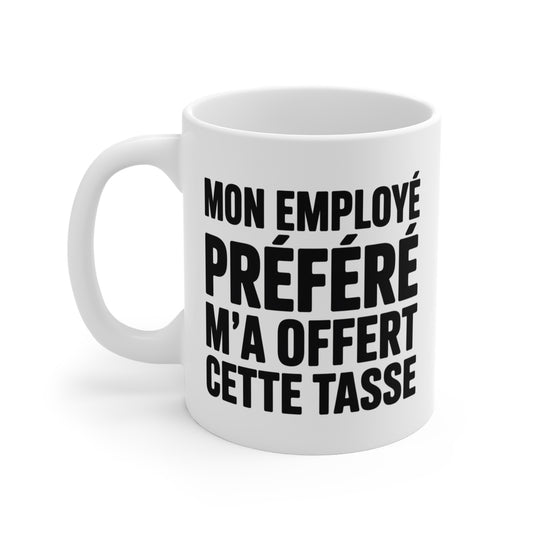 Tasse Céramique 325ml “Mon Employé Préféré” – Mug Cadeau Humour Bureau Travail