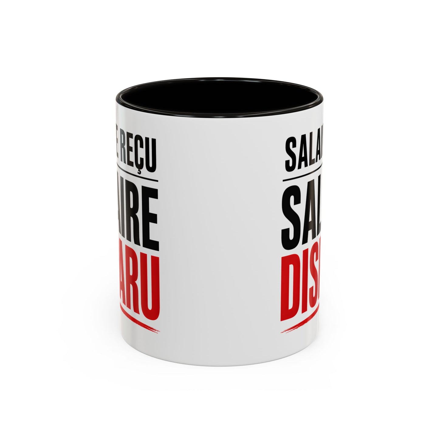 Mug Drôle Argent et Travail – Salaire Reçu Salaire Disparu – Cadeau Humour Bureau Collègue 325ml