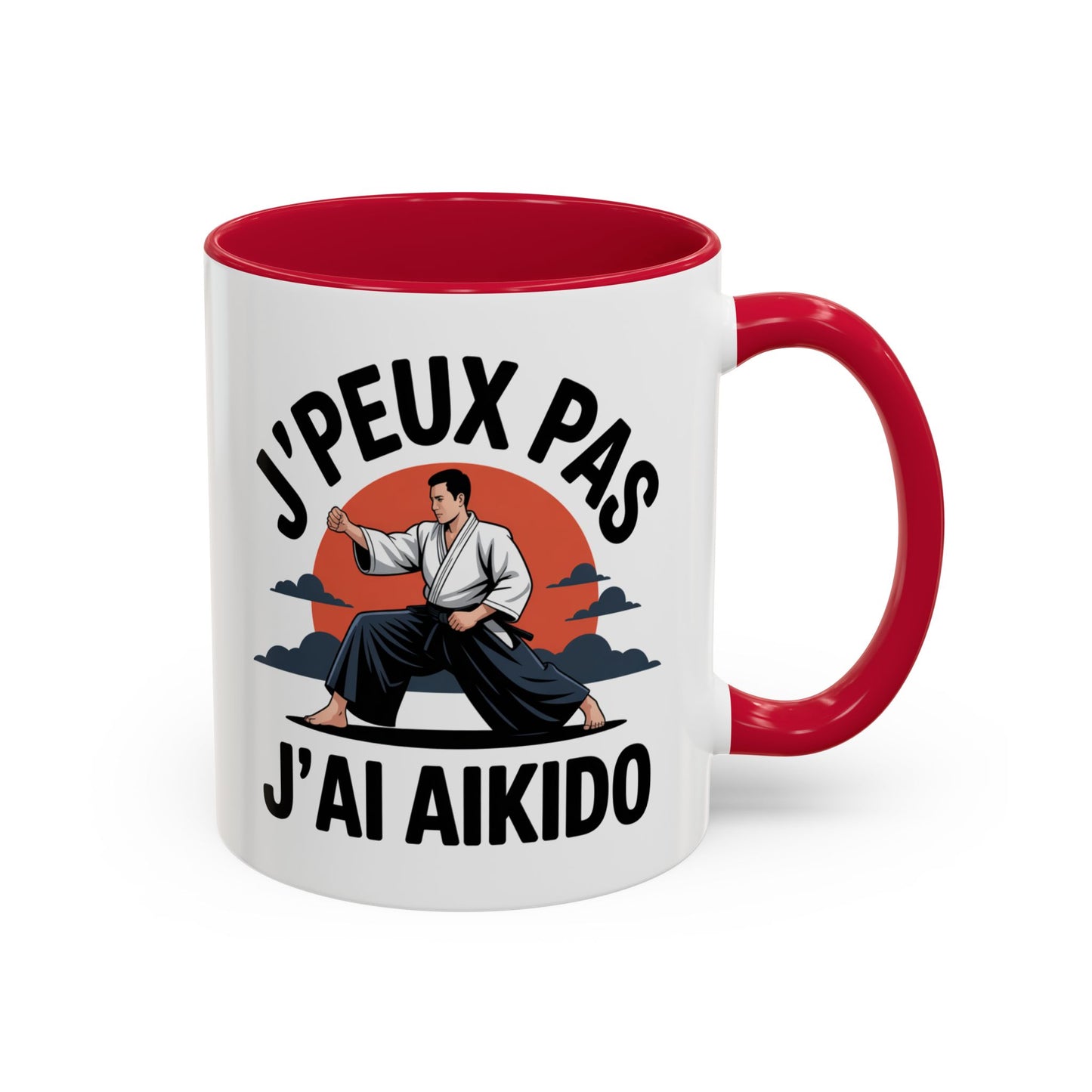 Tasse J’Peux Pas J’Aïkido – Mug Humour Arts Martiaux Japonais – Cadeau Aïkidoka Homme Femme 325ml