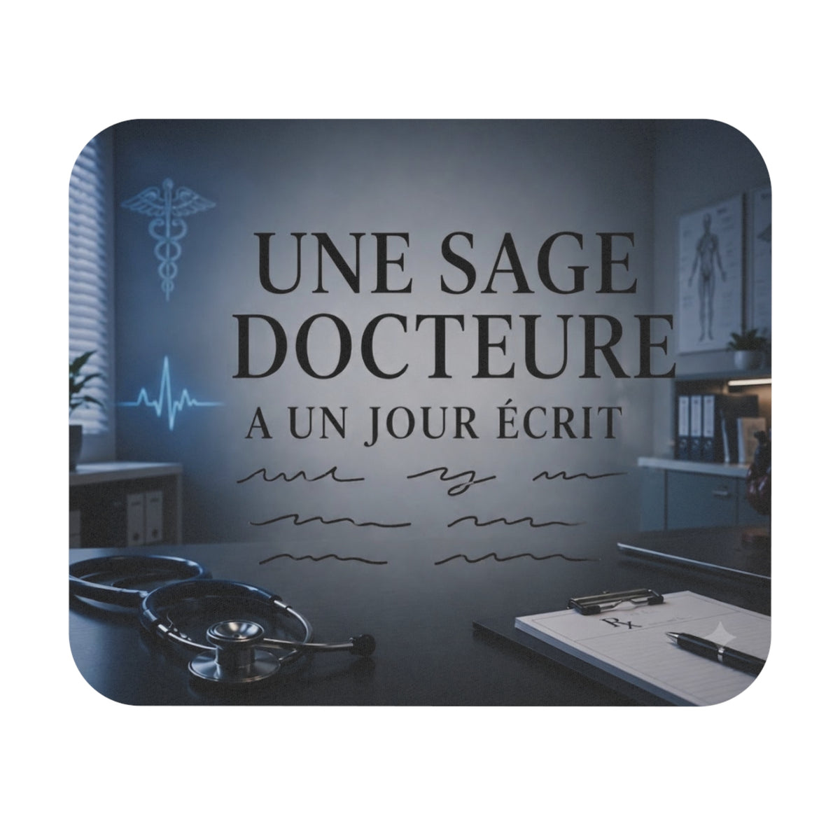 Tapis de Souris 22X18cm Une Sage Docteure A Un Jour Écrit Humour Médecin Cadeau Docteure Femme Bureau Gaming