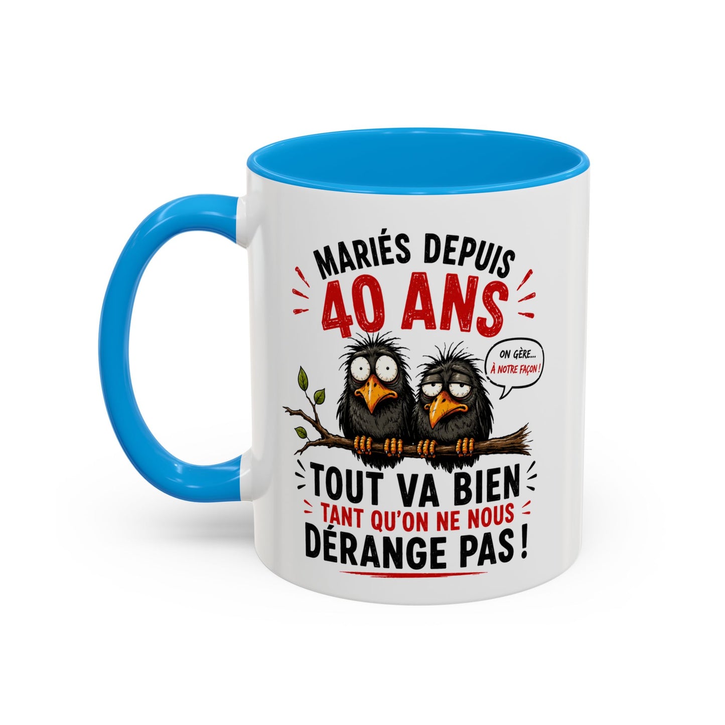 Tasse Mariés Depuis 40 Ans – Mug Humour Anniversaire de Mariage Homme Femme – Cadeau Couple 40 Ans de Mariage 325 ml