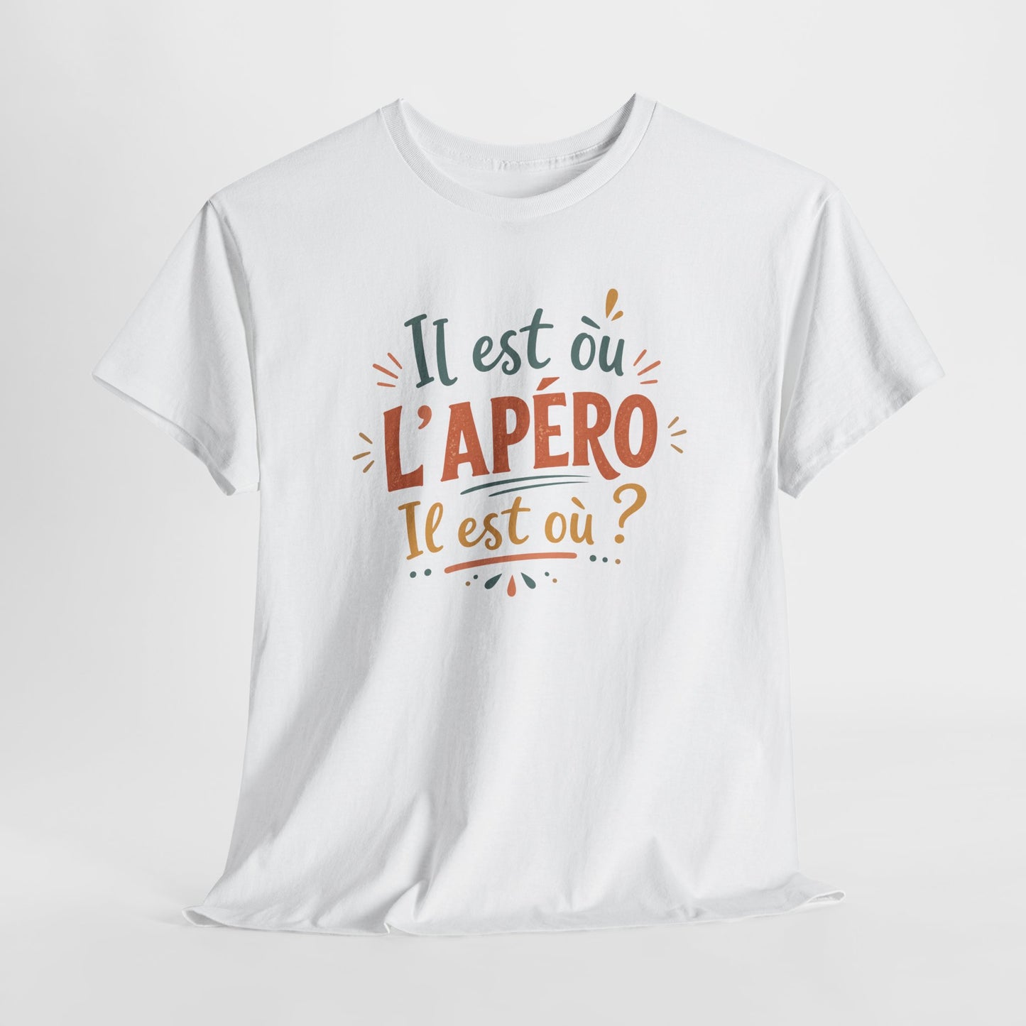 T-Shirt Humour Apéro Femme – Il Est Où L’Apéro – Cadeau Drôle Soirée Entre Copines Fête