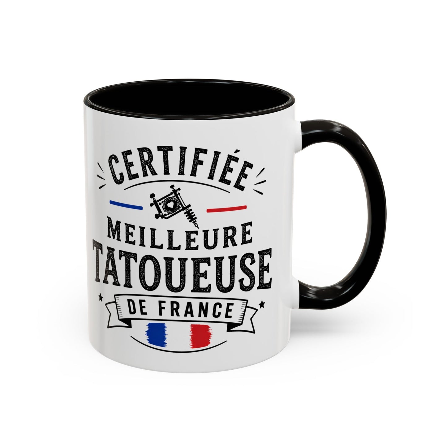 Mug Tatoueuse Femme – Tasse Tattoo Tatouage Artiste – Idée Cadeau Original Professionnelle Salon de Tatouage Noir Bleu Rouge