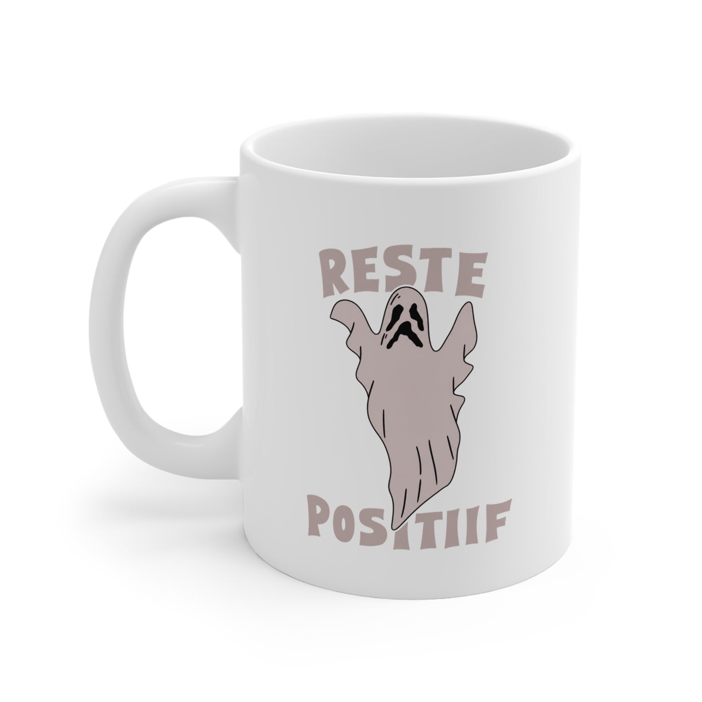 Mug Fantôme Humour – Tasse Halloween Positive – Cadeau Original Homme et Femme, Esprit Drôle Surnaturel