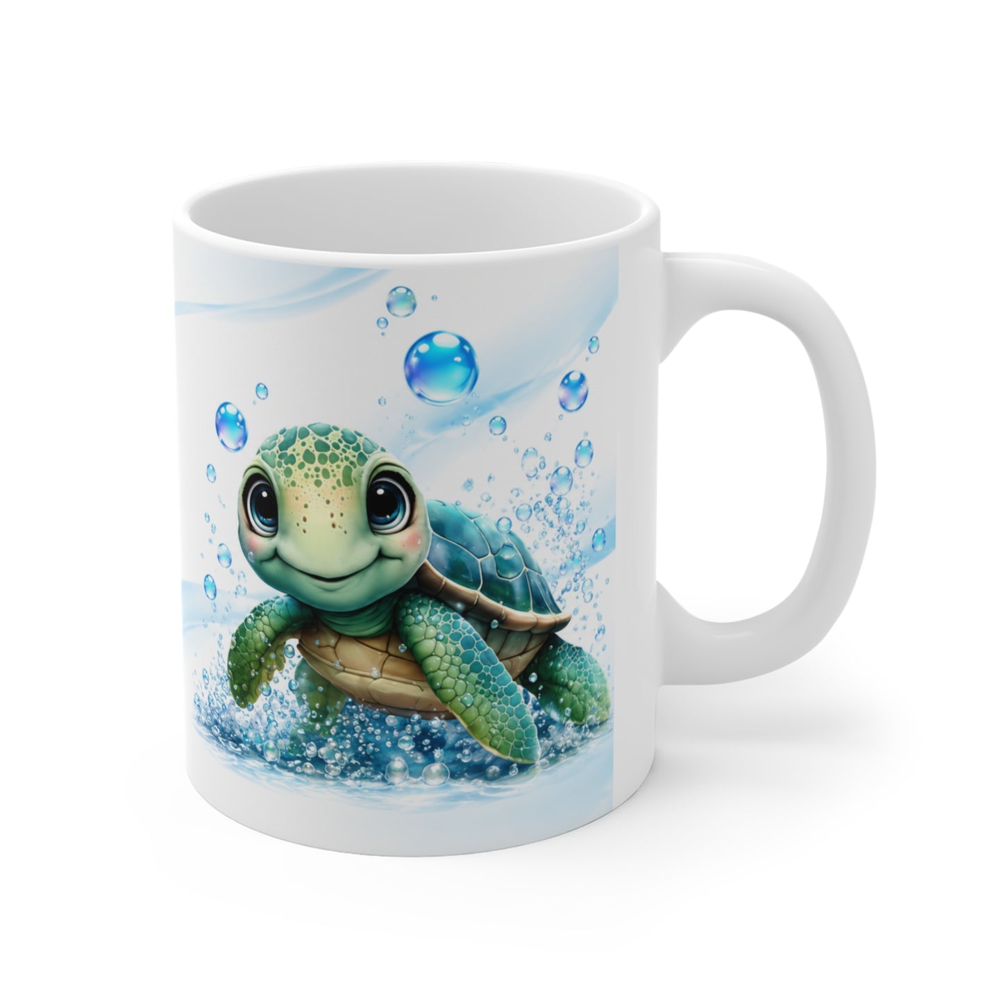 Tasse Tortue Marine Kawaii – Mug Animal Marin Mignon – Cadeau Enfant Homme Femme 325ml