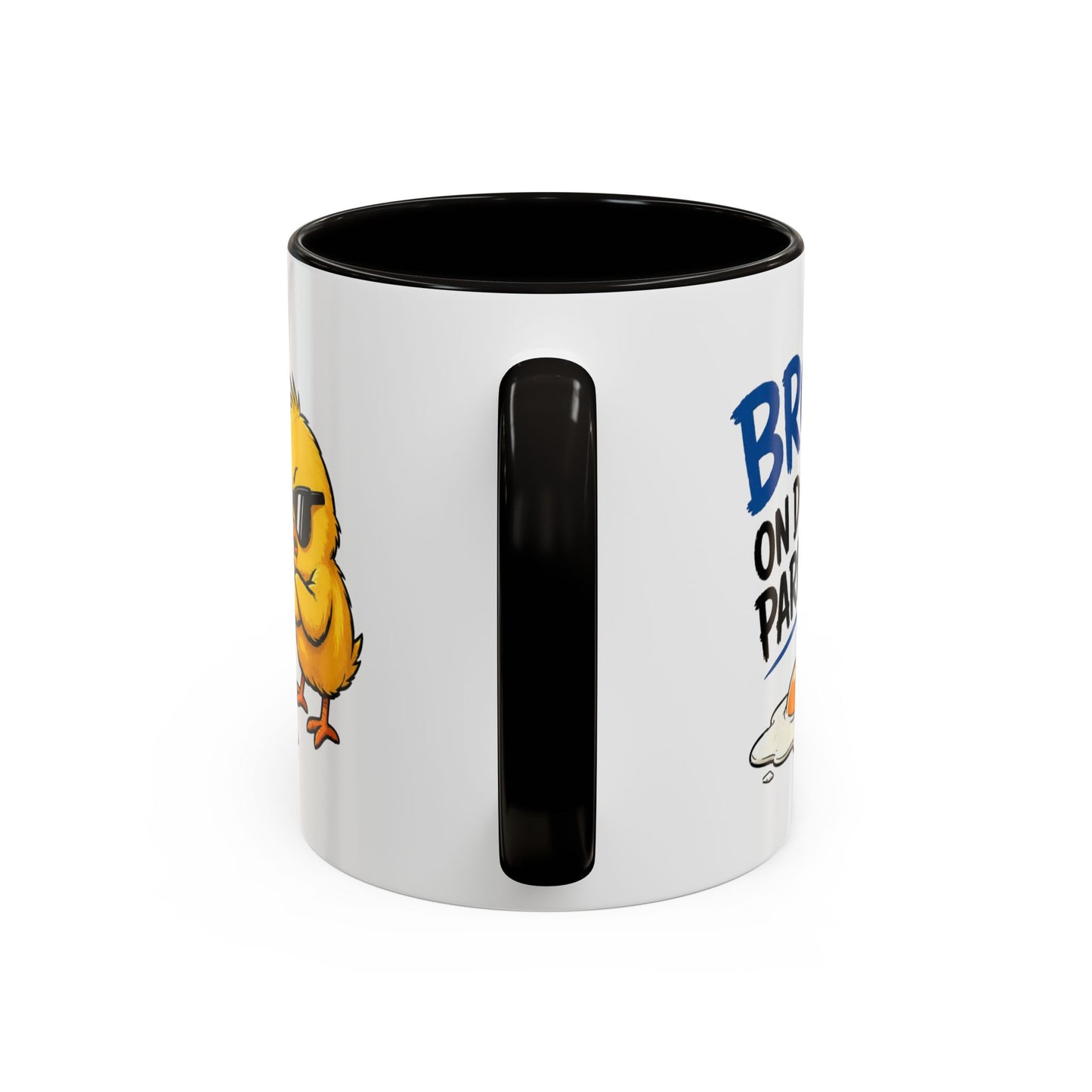 Mug Humour Poussin – Bro On Doit Parler – Tasse Drôle et Décalée – Cadeau Original Fun Céramique 325ml Noir Bleu Rouge