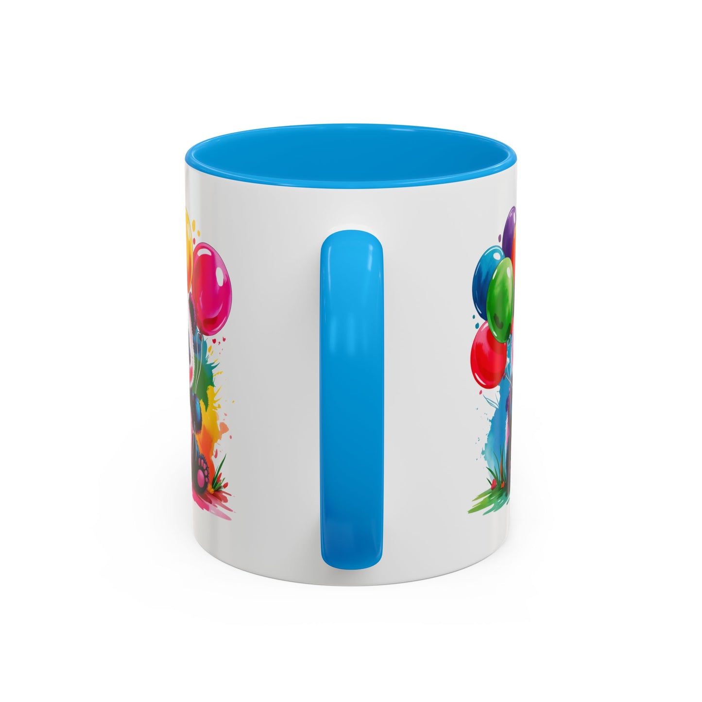 Mug Panda Kawaii avec Ballons Multicolores – Tasse Mignonne Cadeau Anniversaire et Fête – Céramique 325ml