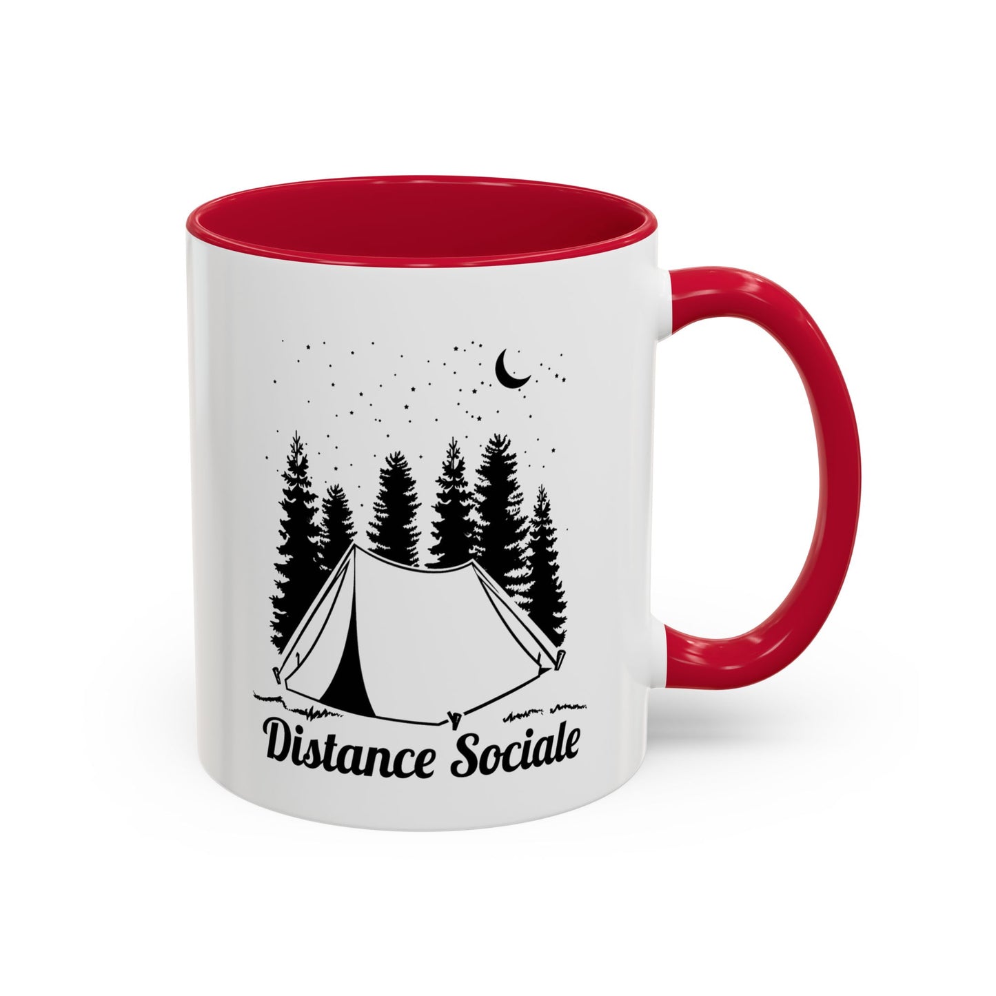Mug Camping Homme et Femme – Tasse Humour Campeur Nature Forêt – Idée Cadeau Randonnée Bivouac Tente Plein Air Aventurier – 325 ml Noir Bleu Rouge