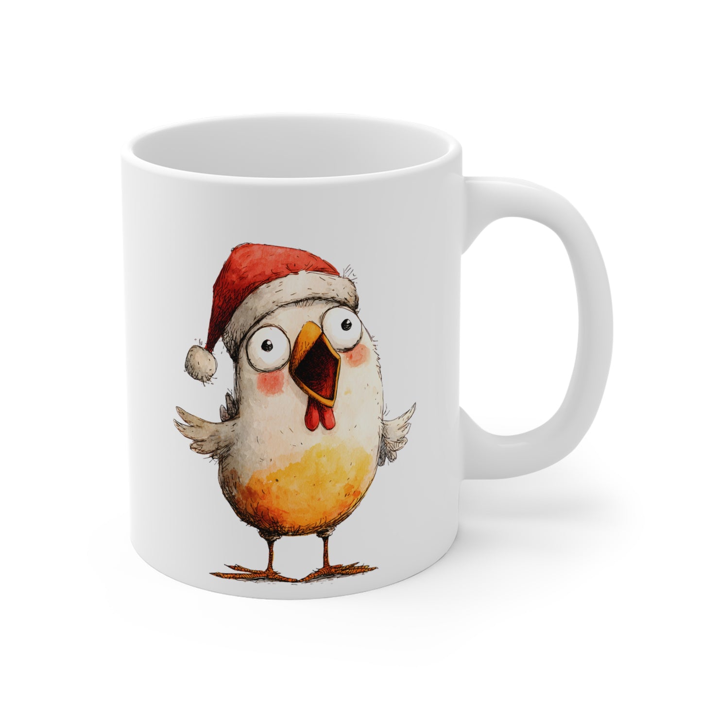 Tasse Céramique Oiseau Noël Rigolo – Mug Hiver Humoristique – Cadeau Original Festif 325 ml