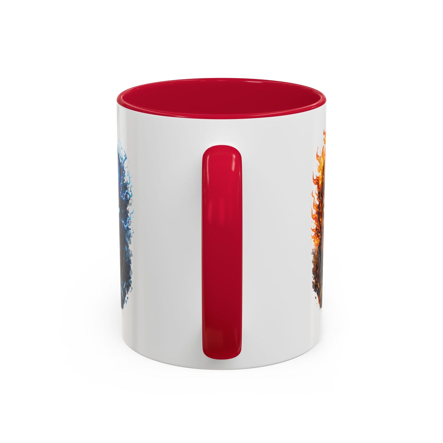 Tasse Crâne Feu et Glace – Mug Skull Dark Électrique Flamme – Cadeau Gamer Gothique Rock – Céramique 325ml