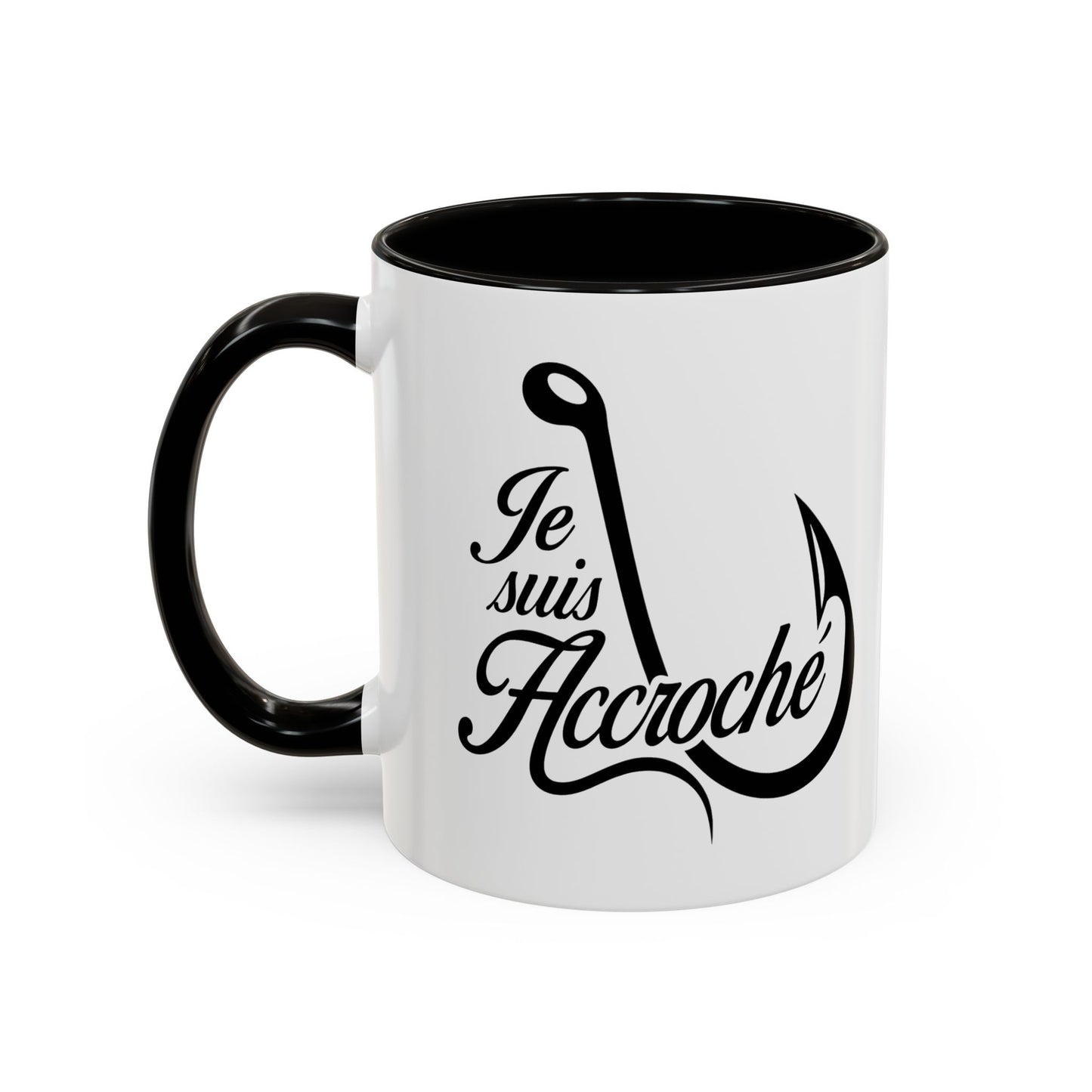 Mug Pêche Humoristique – Tasse Passion Pêcheur – Cadeau Homme Amateur de Poissons, Lac et Rivière – 325 ml Noir Bleu Rouge