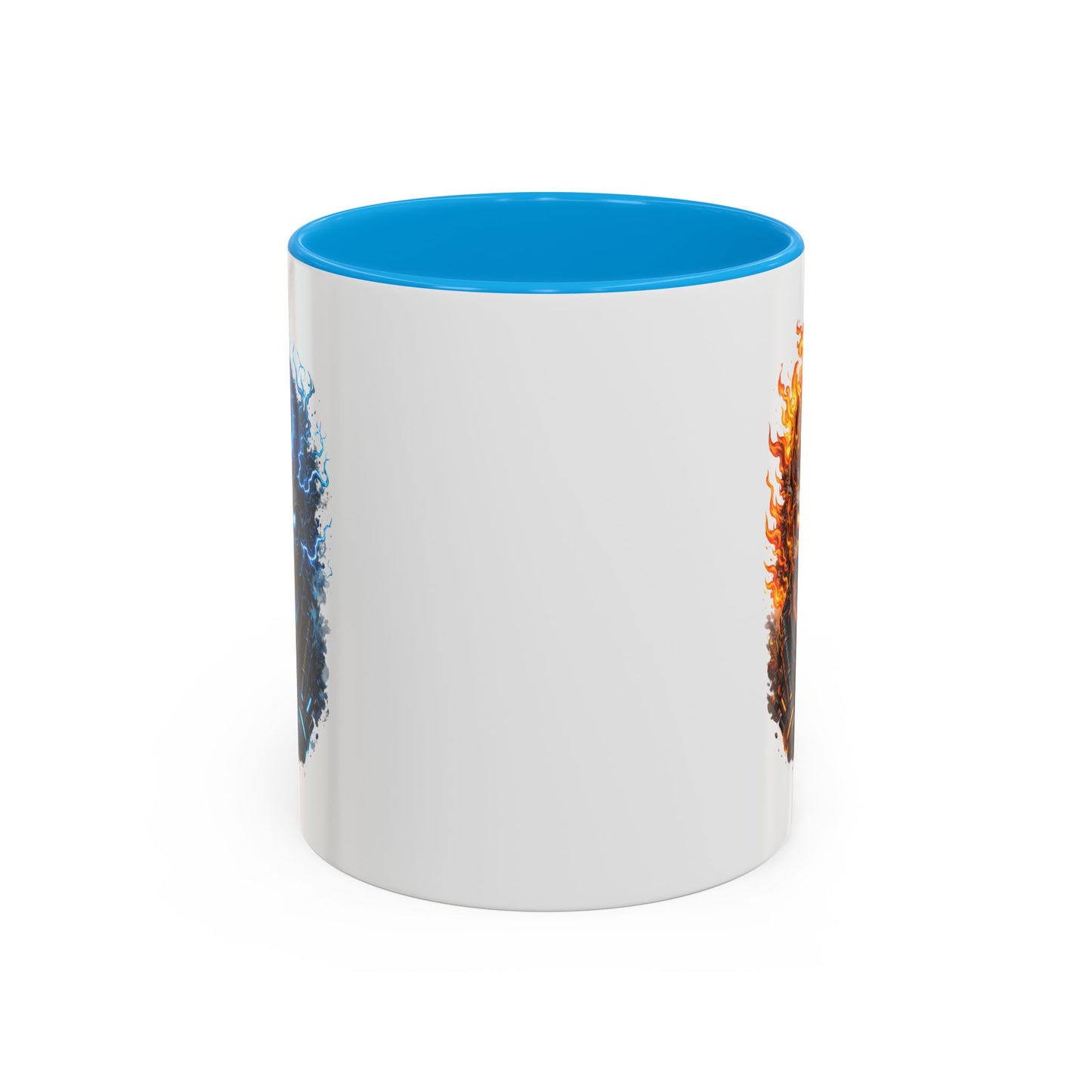 Tasse Crâne Feu et Glace – Mug Skull Dark Électrique Flamme – Cadeau Gamer Gothique Rock – Céramique 325ml