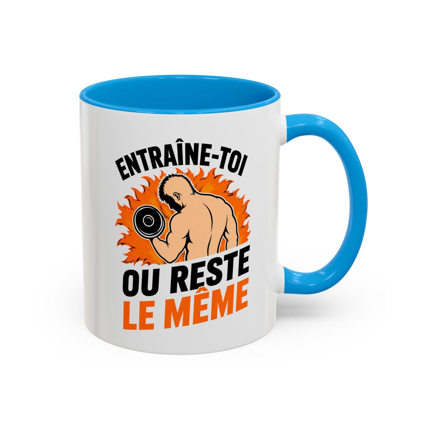 Mug Musculation Homme – Tasse Fitness Bodybuilding – Cadeau Sportif Original, Motivation Gym Entraînement Noir Bleu Rouge