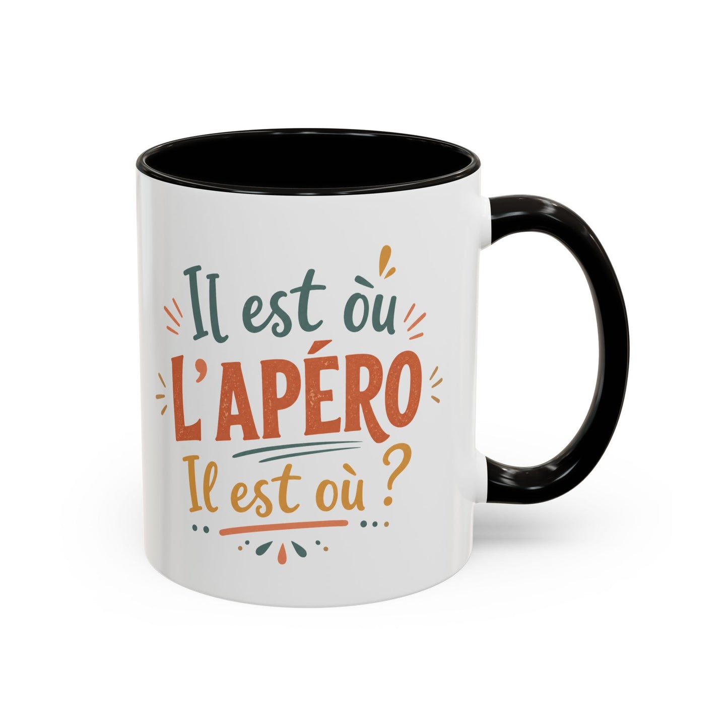 Mug Apéro Homme Humour – Tasse “Il est où l’Apéro ?” – Cadeau Original Soirée Amis Bière Vin 325ml