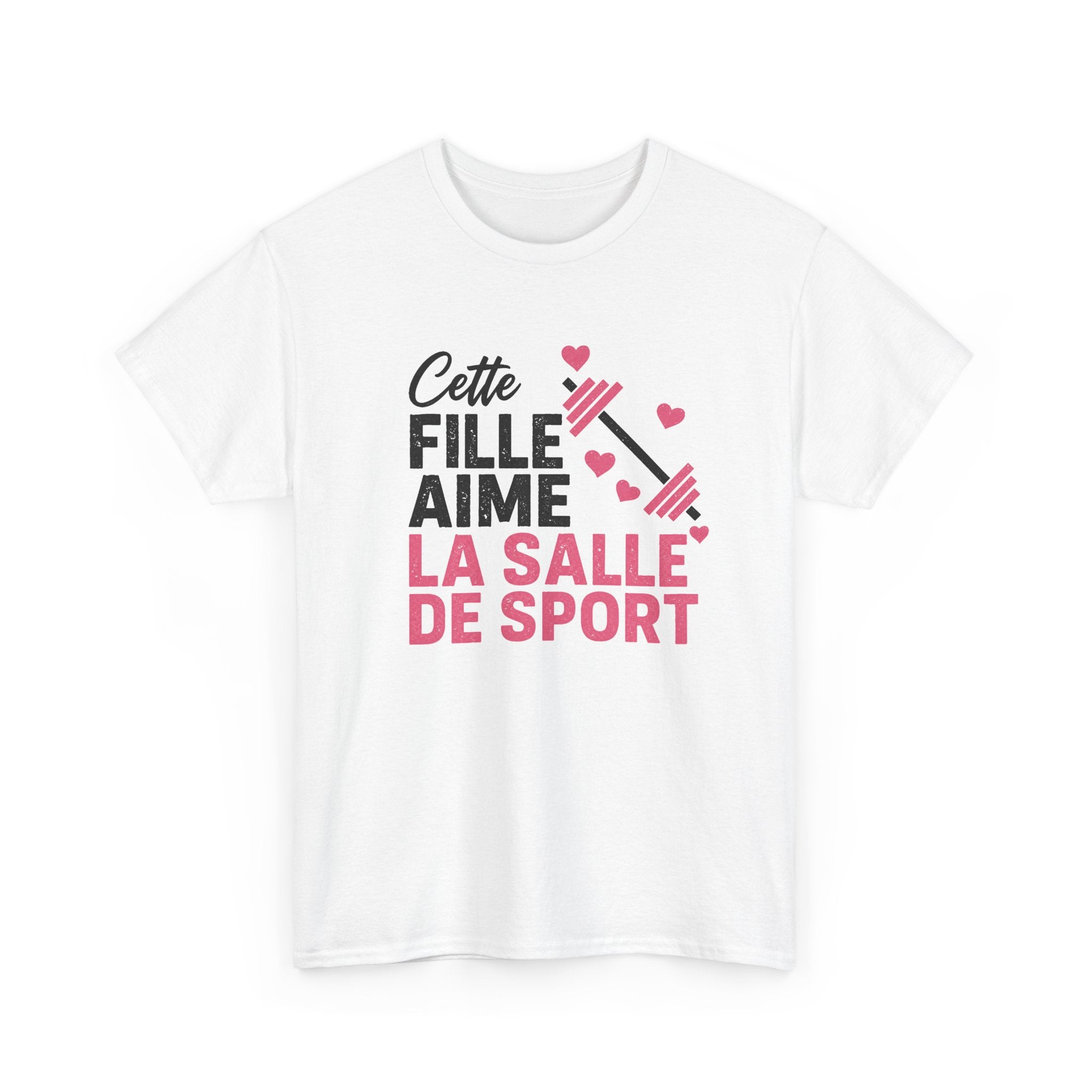 T-Shirt Fitness Femme – Musculation Haltères Sport Training – Cadeau Sportive Passionnée de Salle de Sport