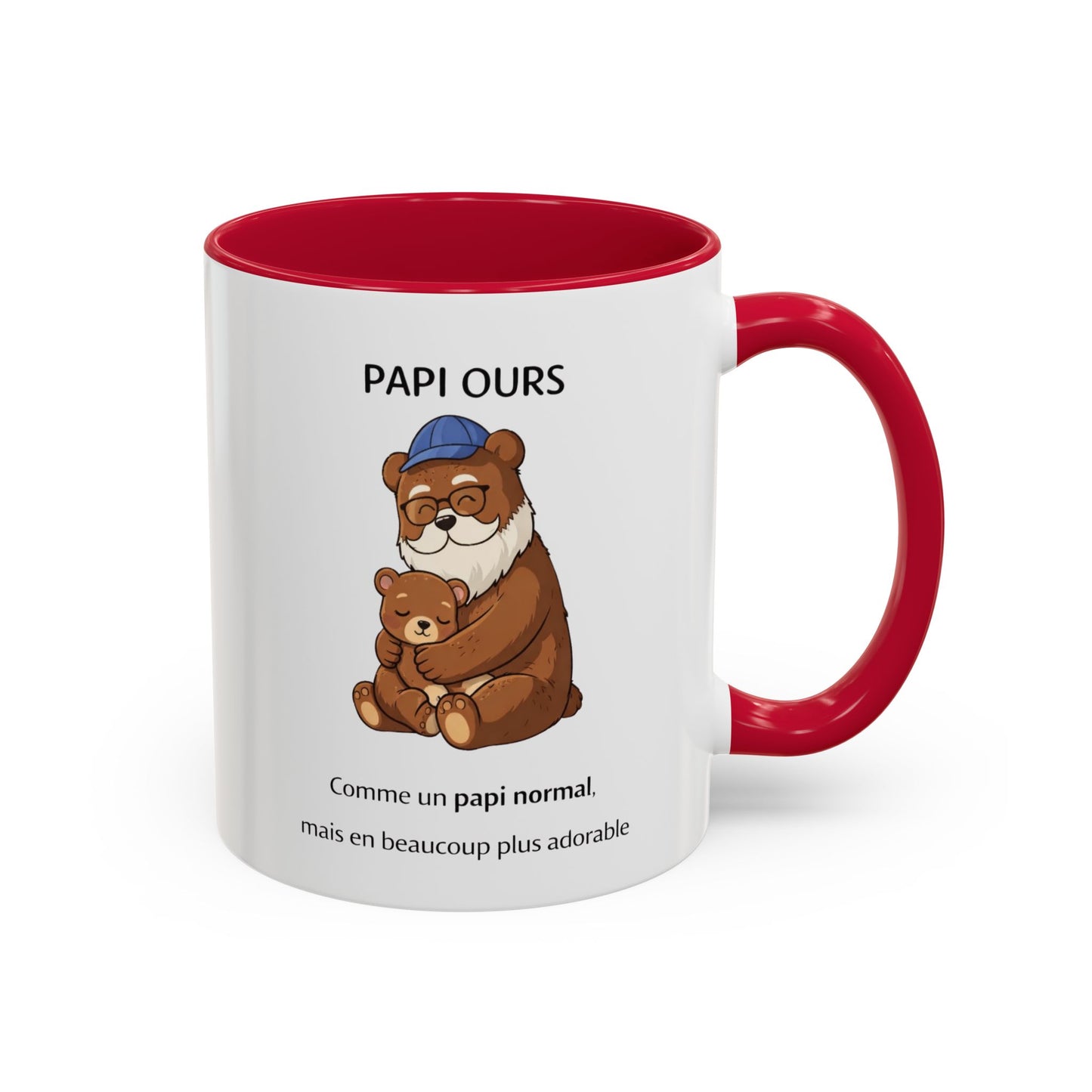 Tasse Papi Ours 325ml – Mug Céramique Cadeau Grand-Père Animal Mignon Famille Idée Originale