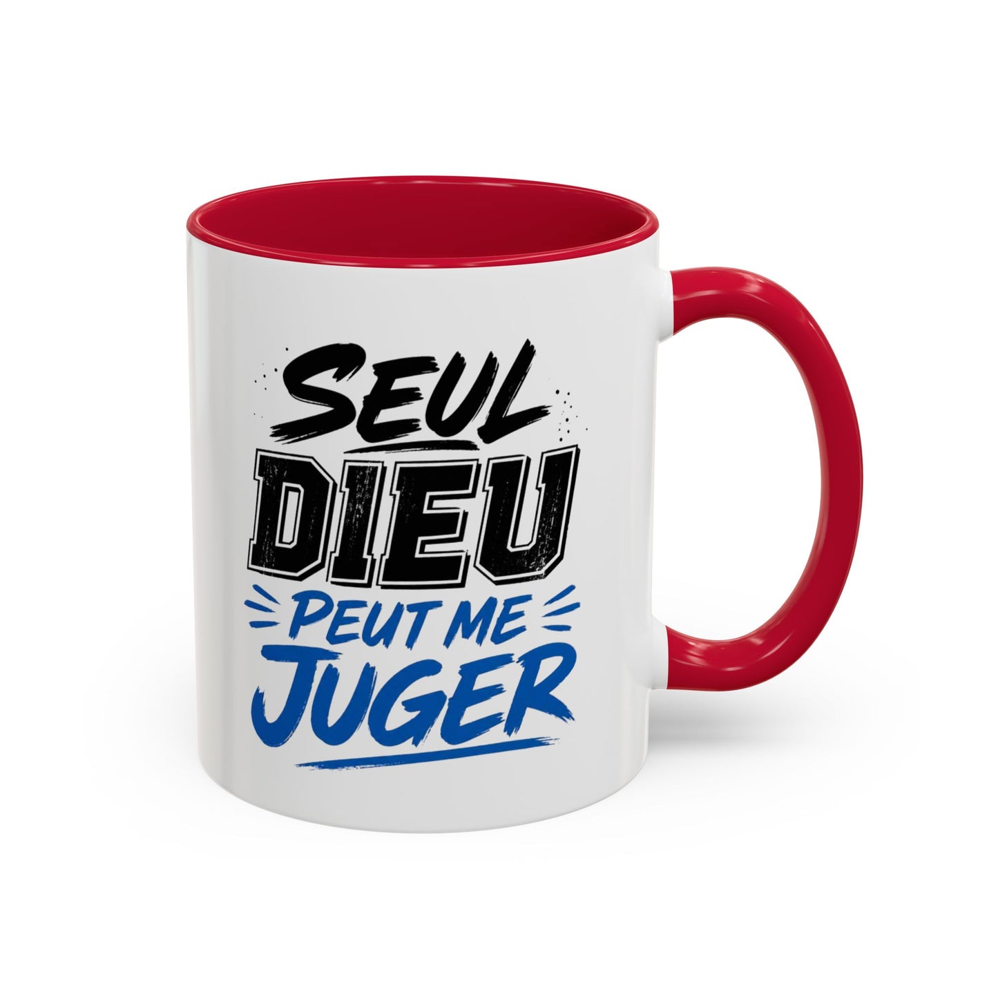 Mug Citation Seul Dieu Peut Me Juger – Tasse Humour et Caractère – Cadeau Original Fun Céramique 325ml Noir Bleu