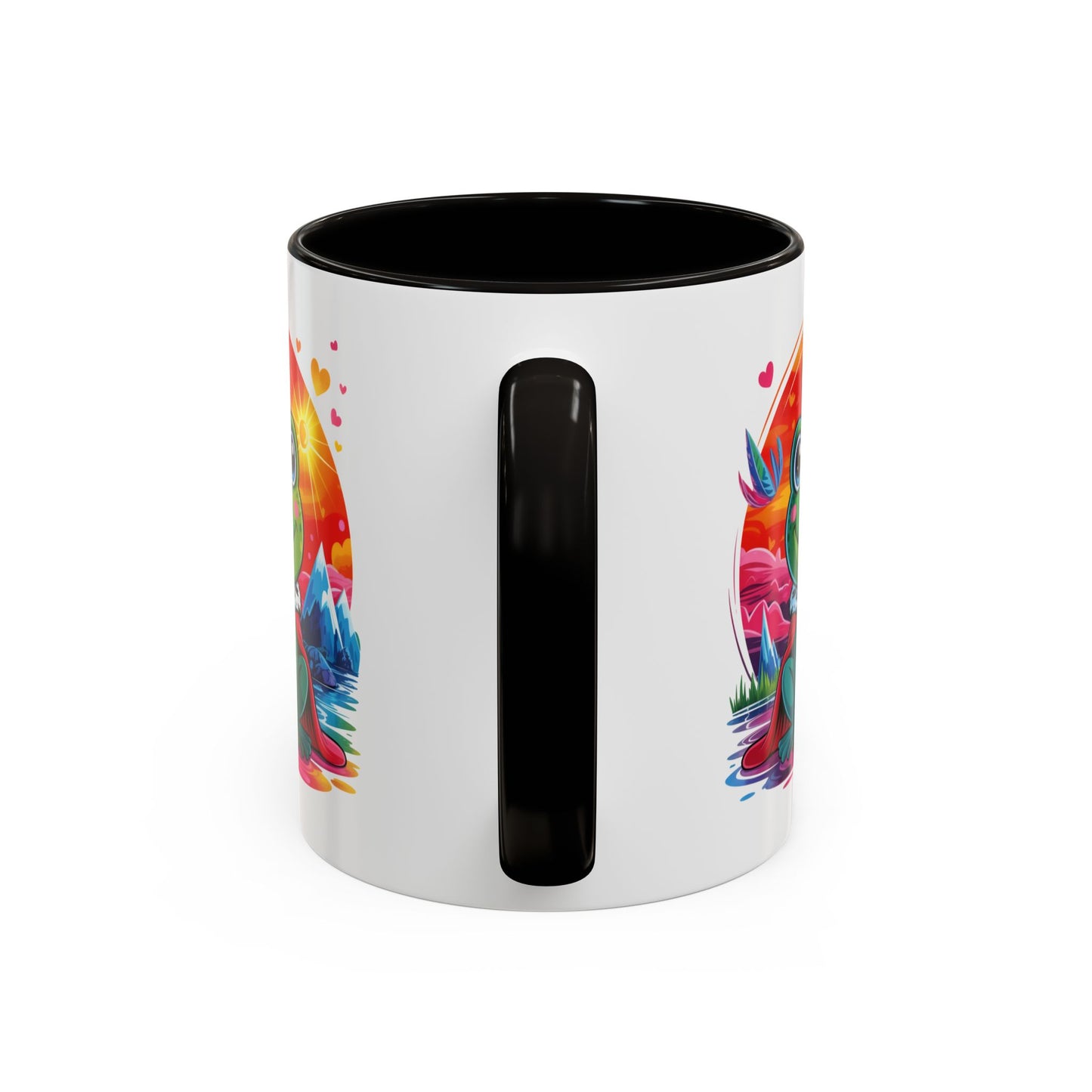 Mug Grenouille Prince Mignon – Tasse Animal Couronne Conte de Fées – Cadeau Original Enfant Adulte – Céramique 325ml Noir Bleu Rouge