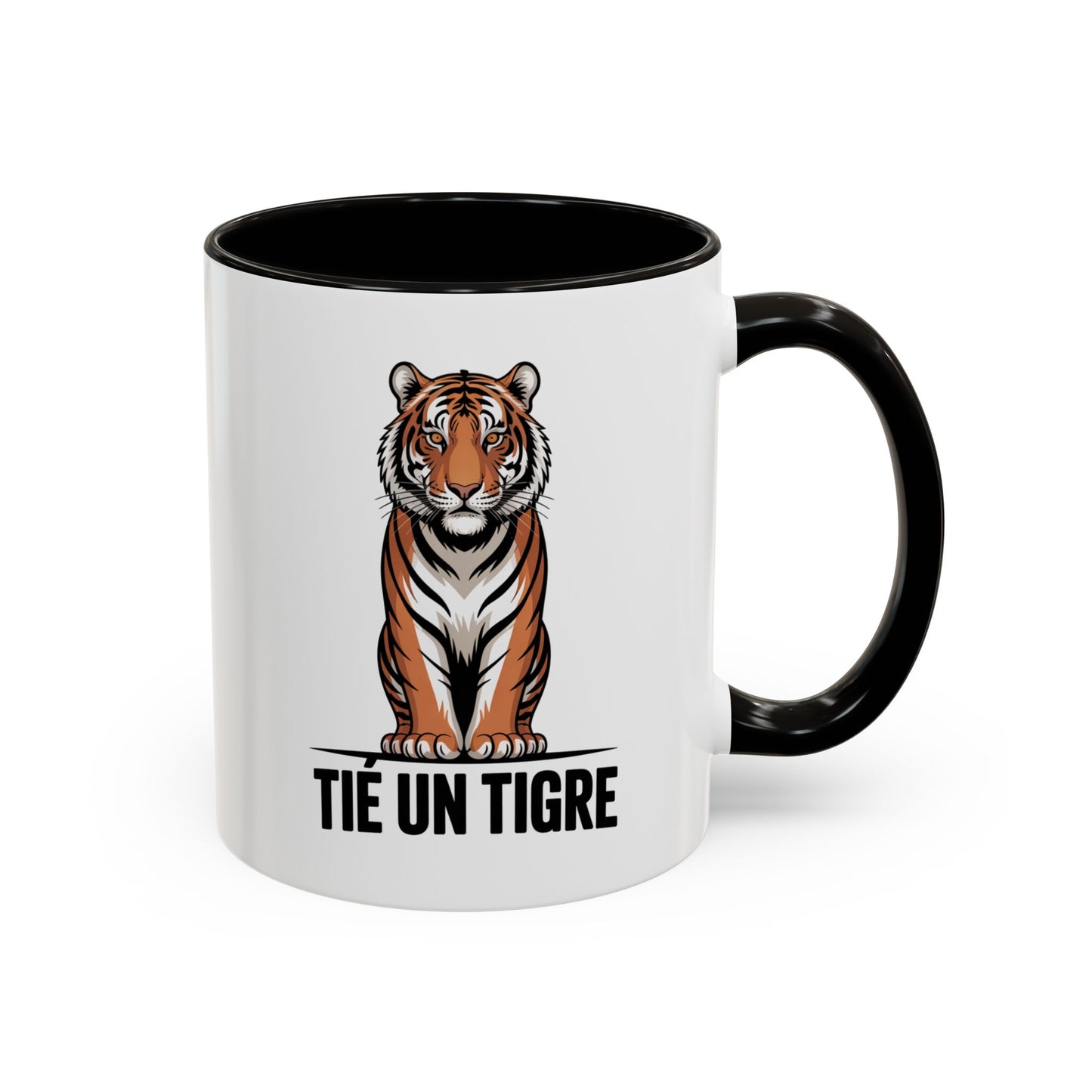 Tasse Humour Motivation – Mug Tié un Tigre – Expression Inspirante – Cadeau Original – Céramique 325ml