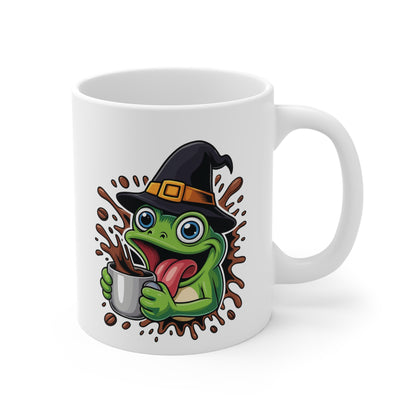Mug Grenouille Sorcière Halloween 325ml – Tasse Céramique Drôle avec Café – Cadeau Original Fête d’Halloween