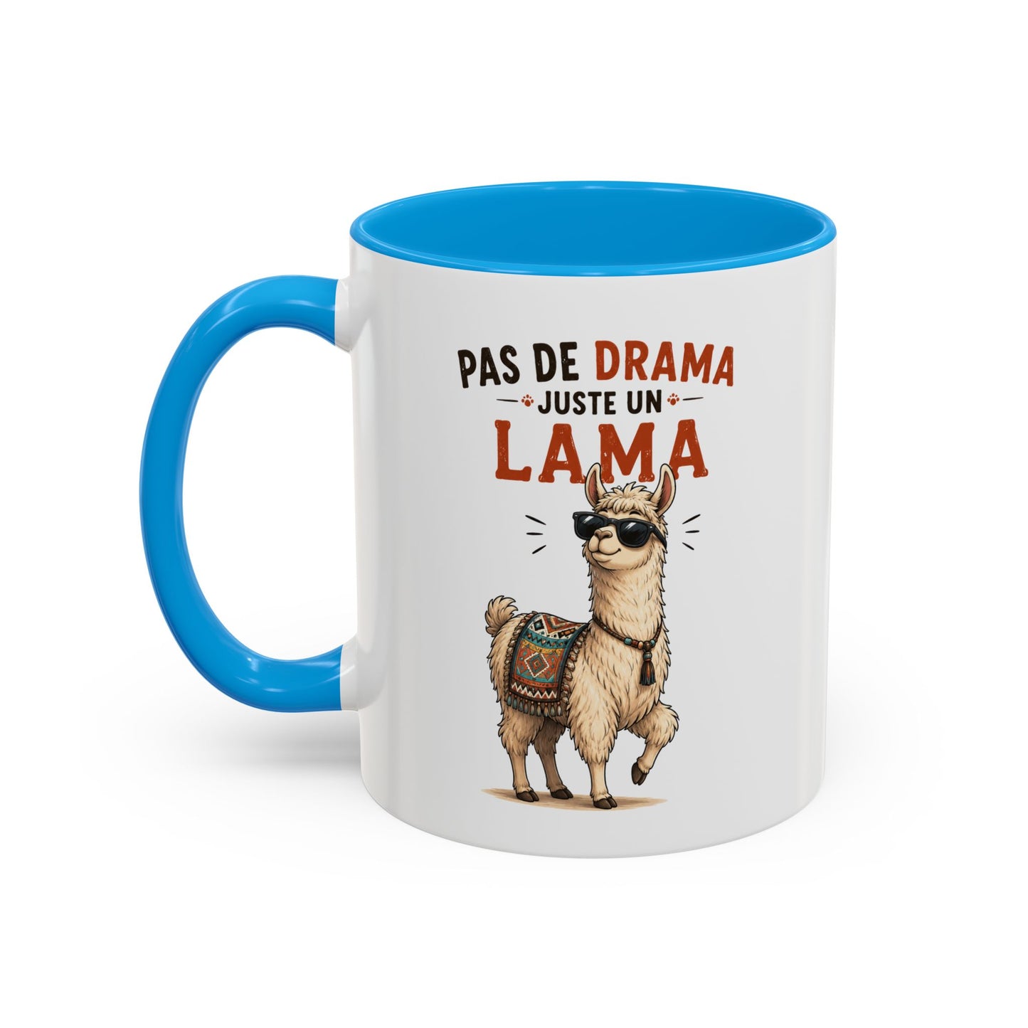Mug Lama Humoristique – Tasse Animaux Drôle – Cadeau Original Homme et Femme, Ami Collègue Noir Bleu Rouge