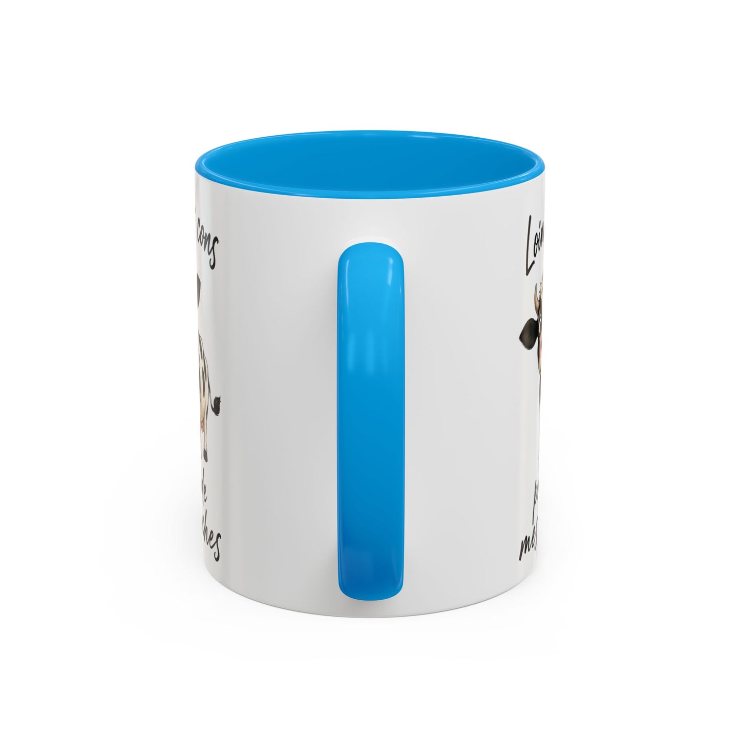 Tasse Humour Vache Cartoon – Loin des Cons Près de Mes Vaches – Mug Drôle Campagne et Ferme 325ml