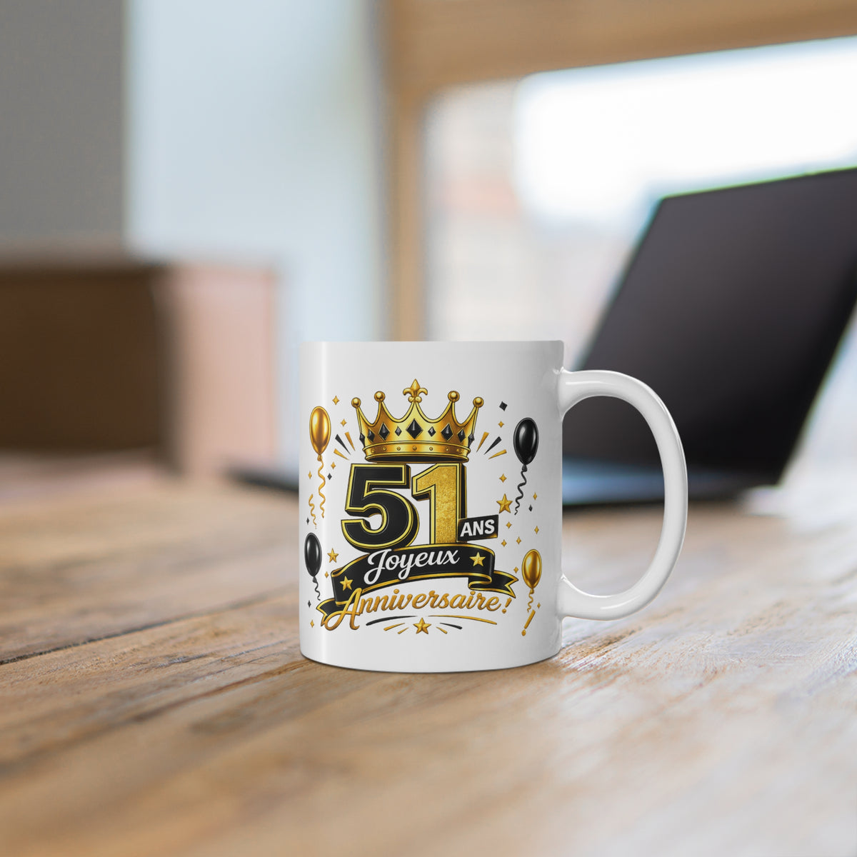 Mug Joyeux 51 Ans – Tasse Anniversaire 51 Ans – Cadeau Original pour Femme Homme – Idée Cadeau 51e Anniversaire