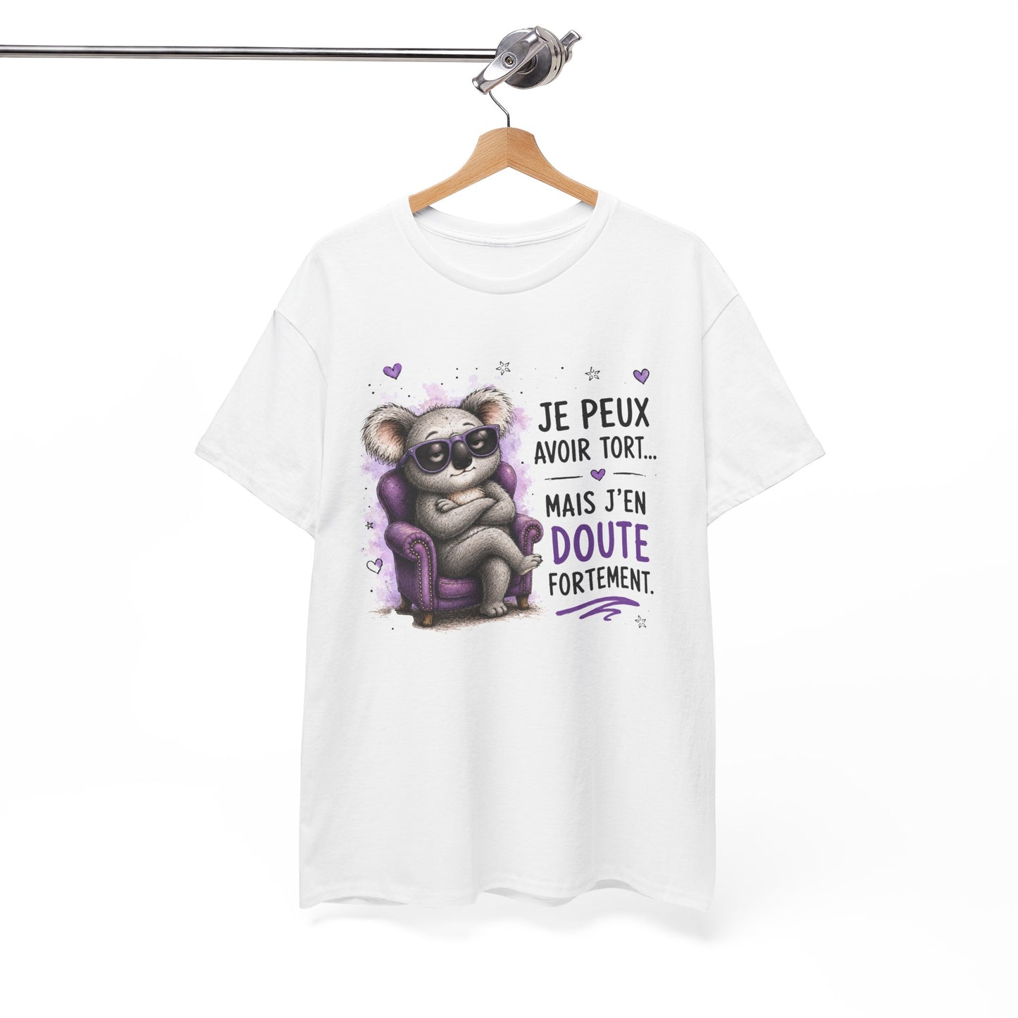 Tee-Shirt Humour Homme et Femme – Koala Drôle Caractère Têtu – Idée Cadeau Original Anniversaire
