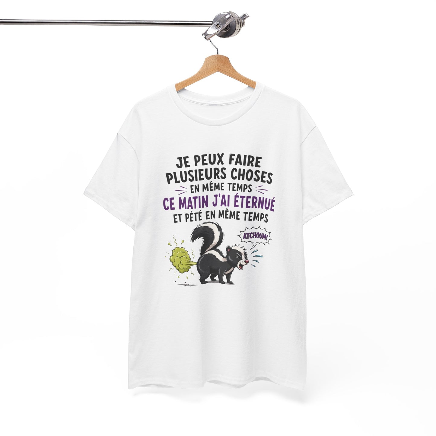 Tee-Shirt Homme et Femme Humour – Putois Drôle Multitâche – Cadeau Original Amusant pour Amoureux des Animaux