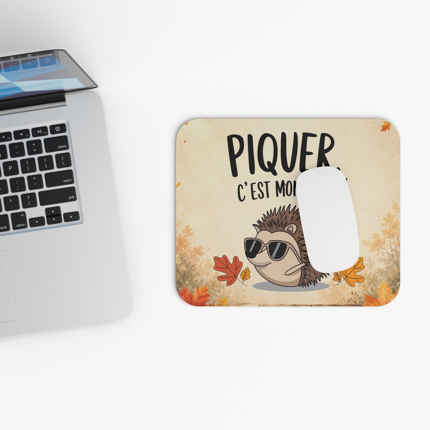 Tapis de Souris 22x18cm Piquer C'est Mon Style Hérisson Humour Cadeau Homme et Femme Animal Mignon Bureau Gaming