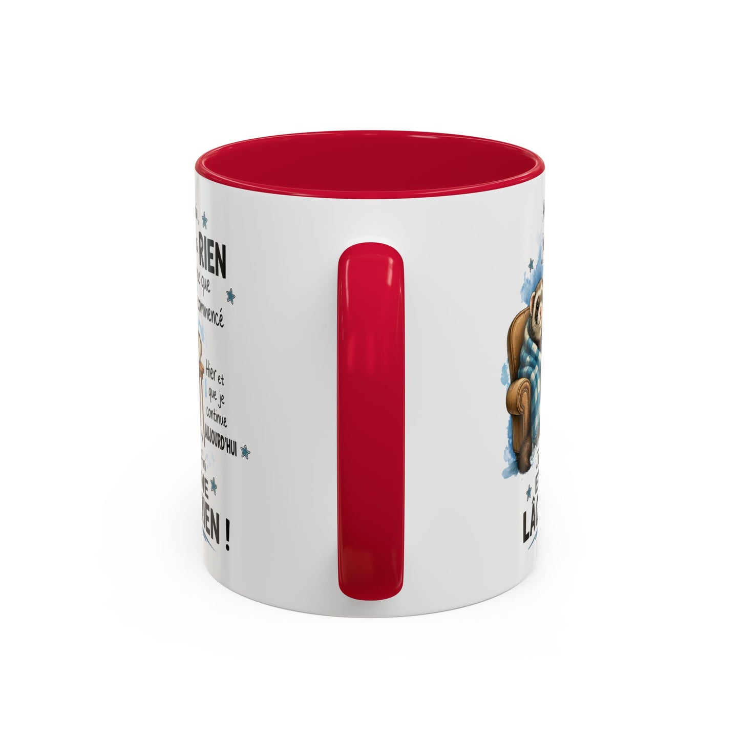 Tasse Furet Homme et Femme – Mug Humour Fatigue Paresse Repos – Cadeau Original Amusant pour Collègue Ami 325 ml