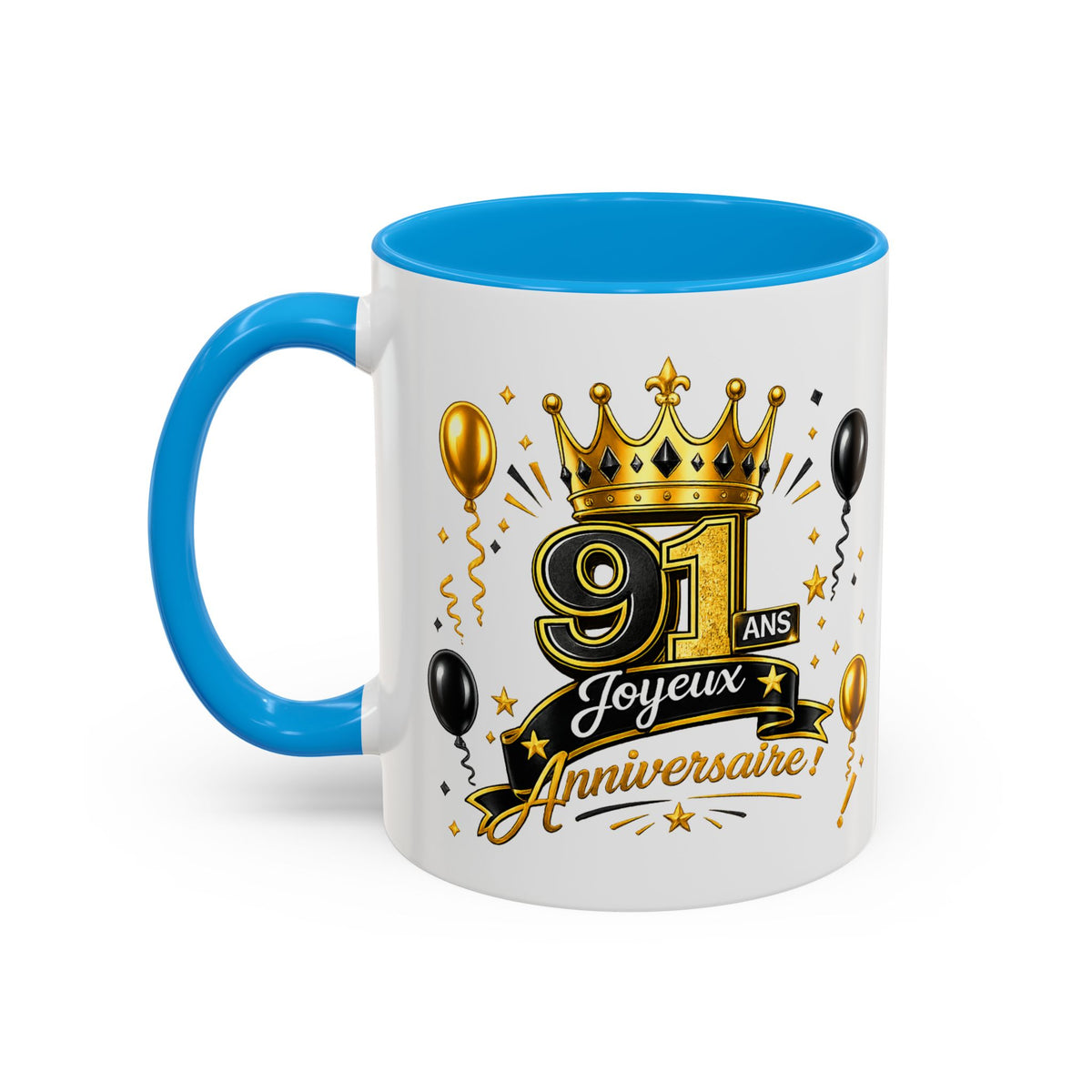 Mug Joyeux 91 Ans – Tasse Anniversaire 91 Ans – Cadeau Original pour Femme Homme – Idée Cadeau 91e Anniversaire