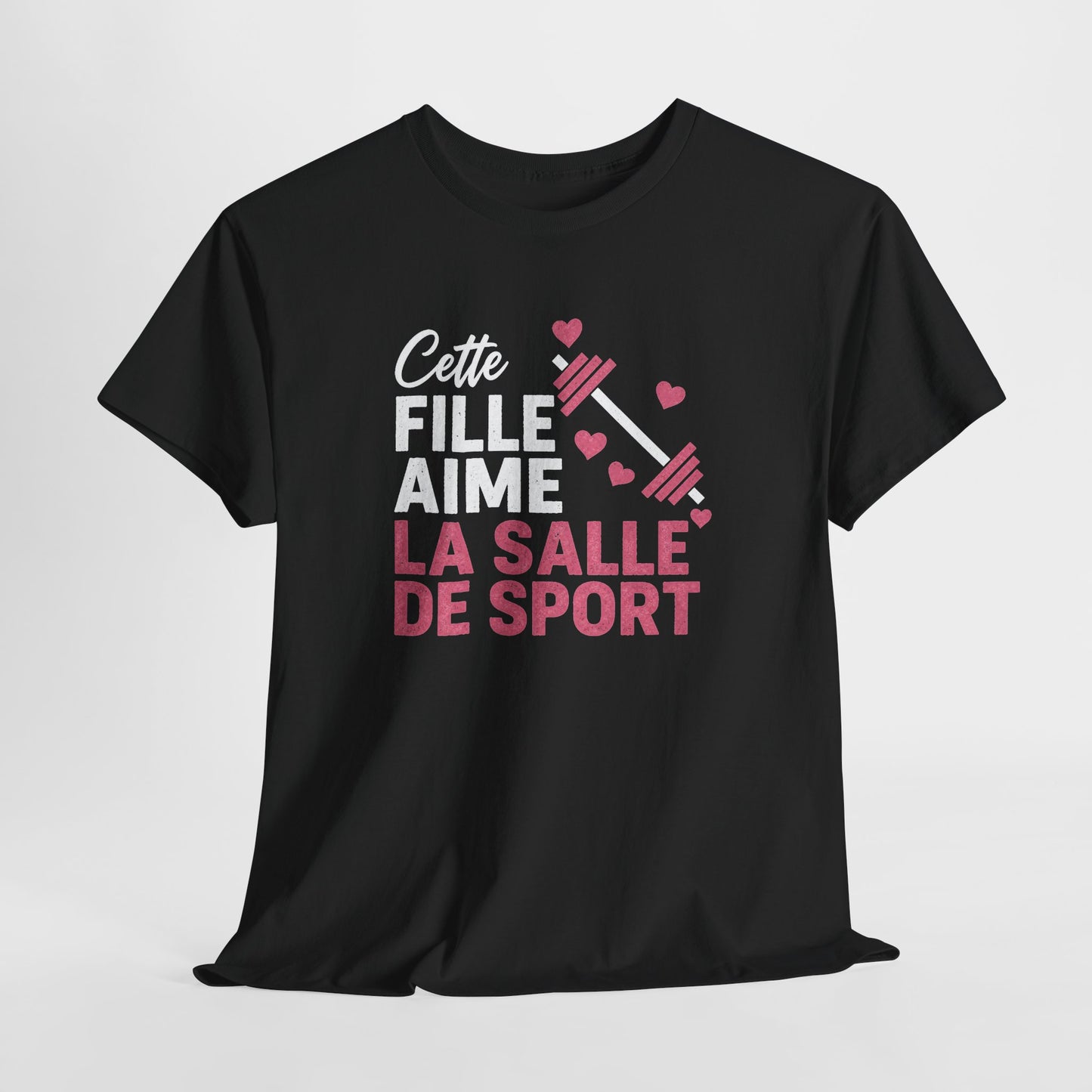 T-Shirt Fitness Femme – Musculation Haltères Sport Training – Cadeau Sportive Passionnée de Salle de Sport