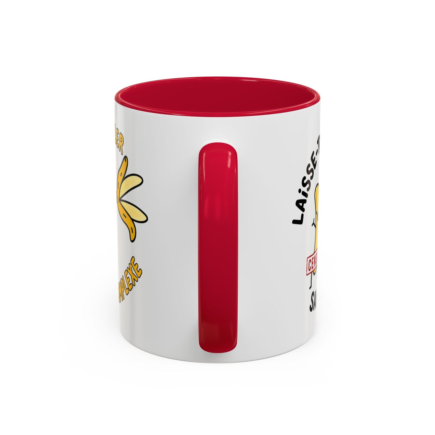Mug Humour Banane – Laisse-Toi Aller Sans Complexe – Tasse Drôle et Décalée Cadeau Original Fun Céramique 325ml Noir Jaune
