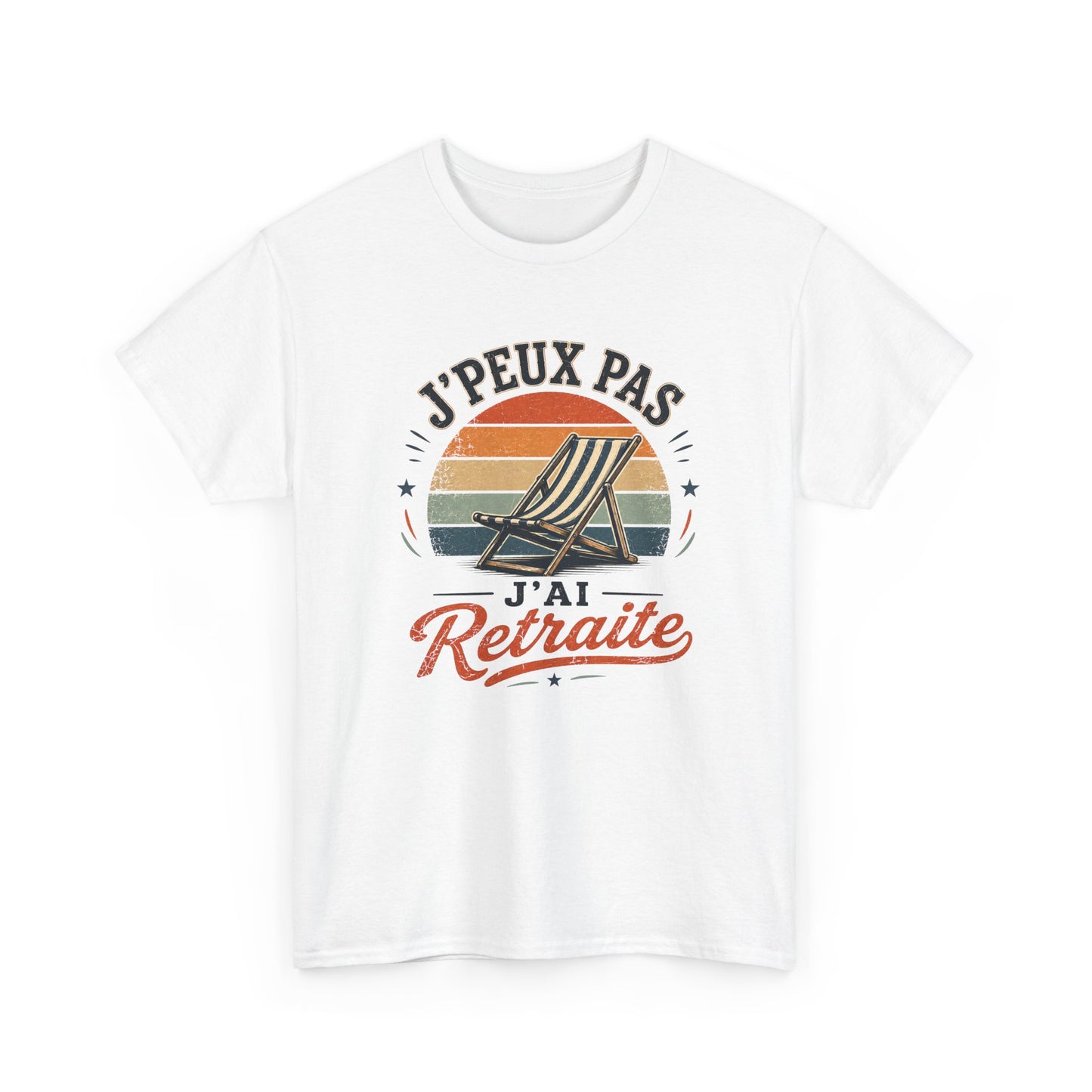 T-Shirt Retraite Humour Homme Femme – J’Peux Pas J’Ai Retraite – Tee Shirt Retraité Vintage Cadeau Départ Retraite Senior Pensionné