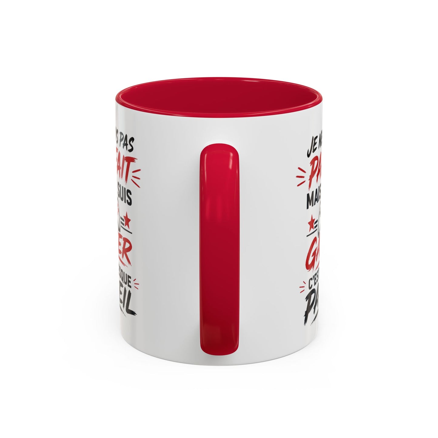 Mug Gamer Humour – Je Ne Suis Pas Parfait Mais Je Suis Gamer – Tasse Geek Drôle Cadeau Gaming Céramique 325ml Noir Rouge