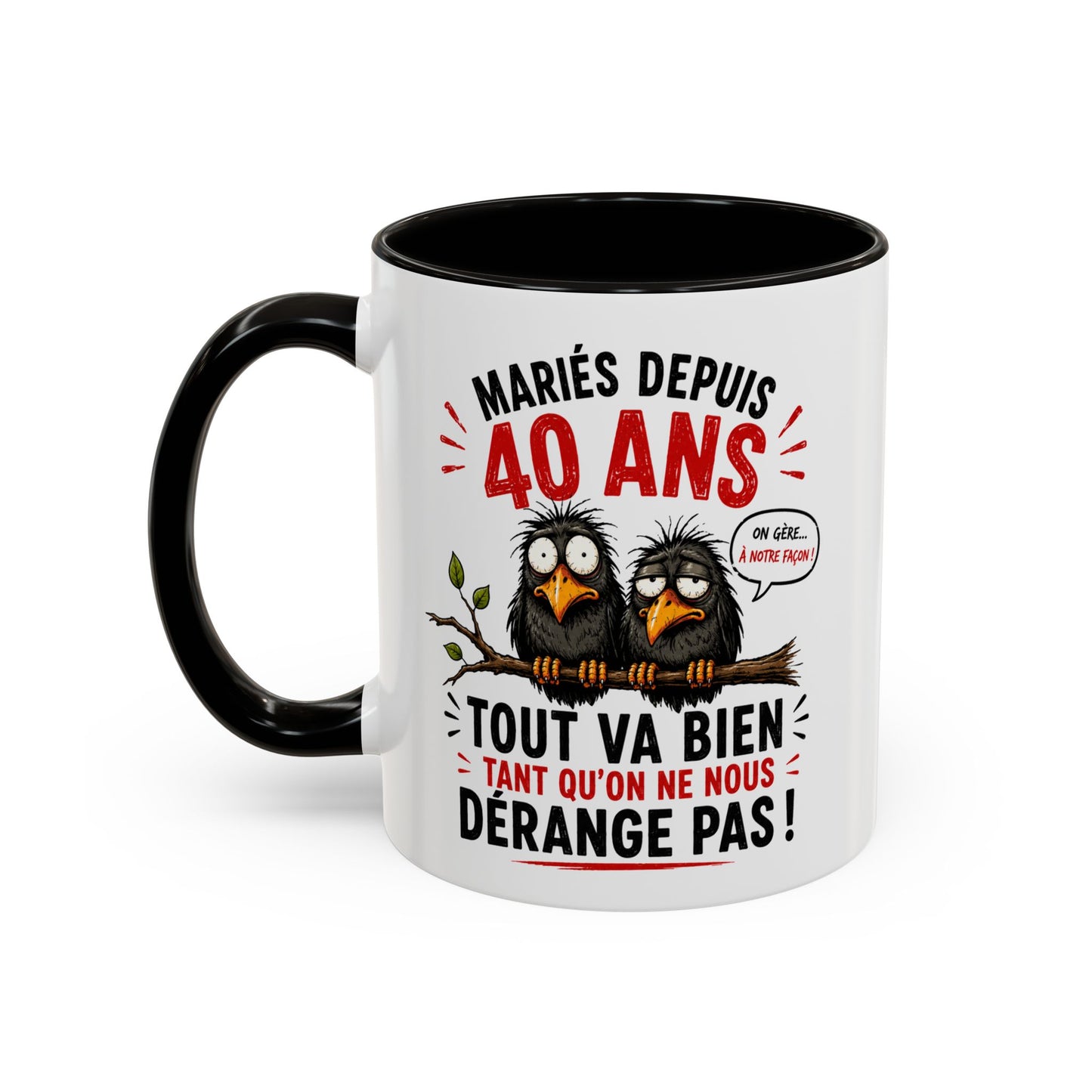 Tasse Mariés Depuis 40 Ans – Mug Humour Anniversaire de Mariage Homme Femme – Cadeau Couple 40 Ans de Mariage 325 ml