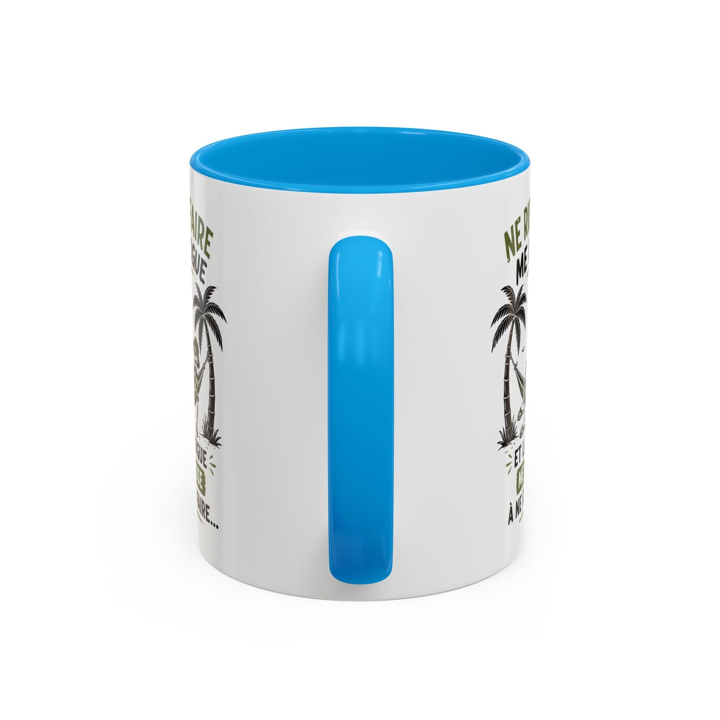 Mug Humour Détente – Tasse Ne Rien Faire Me Fatigue – Cadeau Original Relax et Vacances – Céramique 325ml Noir Bleu Rouge