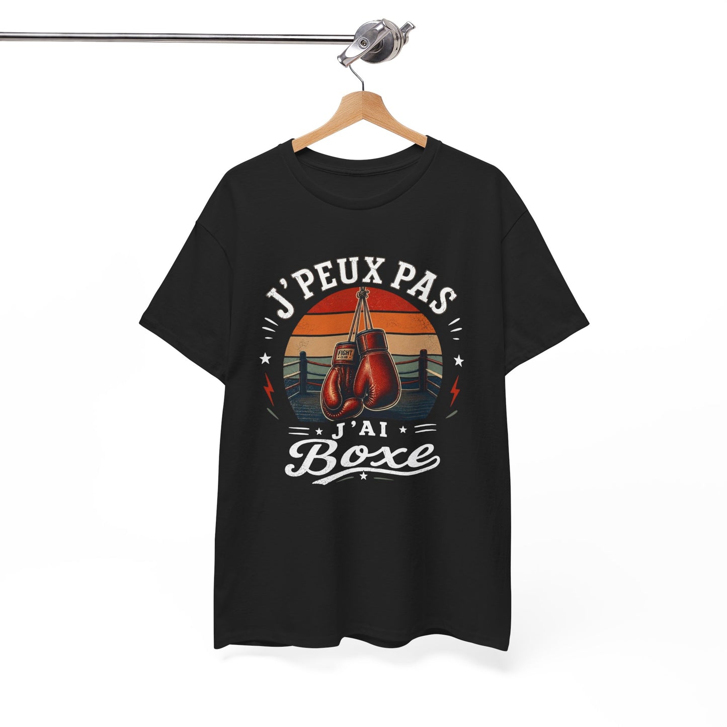 T-Shirt Boxe Homme Femme – J’Peux Pas J’Ai Boxe – Tee Shirt Boxeur Boxeuse Vintage Gants Ring Entraînement Sport de Combat Cadeau Passion Boxe
