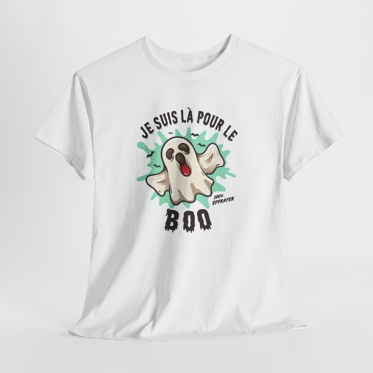 T-Shirt Halloween Homme et Femme – Fantôme Effrayant Humour – Cadeau Original Fête Halloween