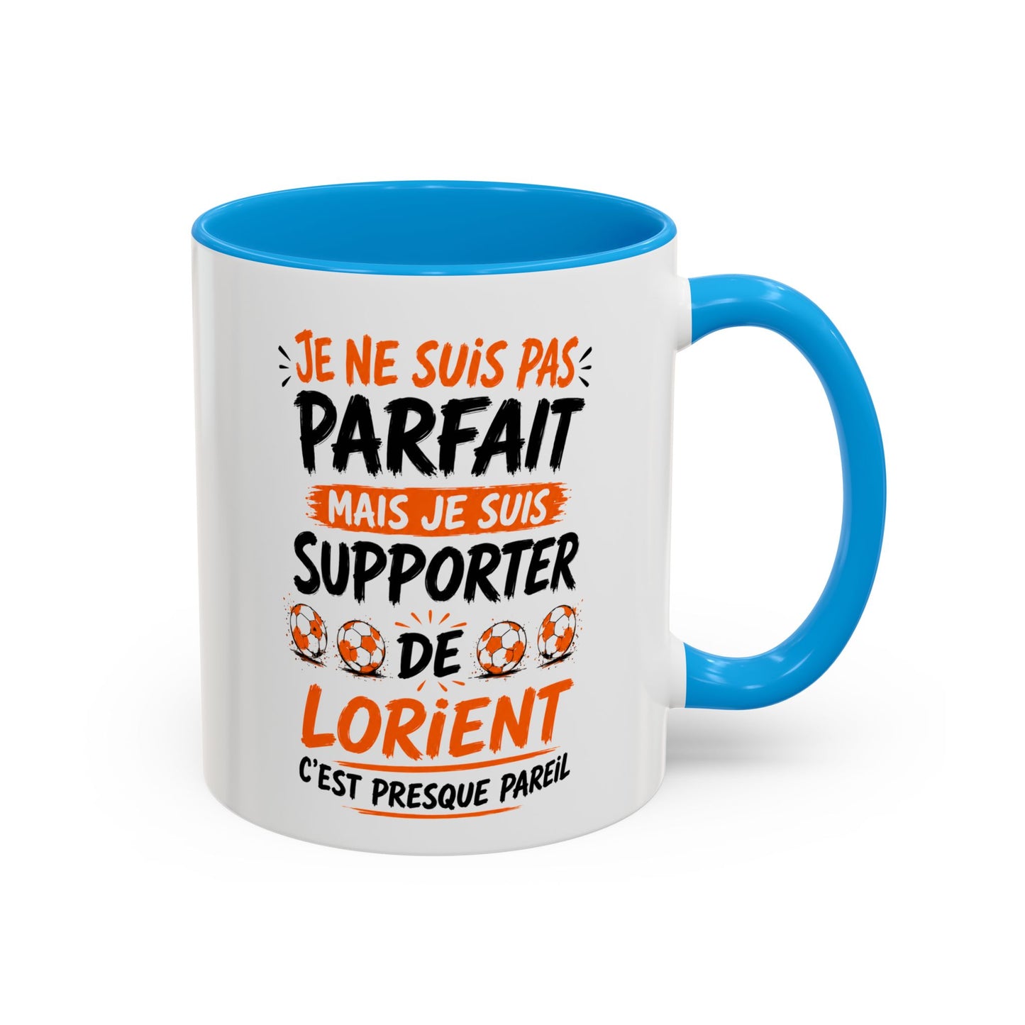 Tasse Je Ne Suis Pas Parfait Mais Je Suis Supporter de Lorient – Mug Humour Football Supporter – Cadeau Football 325ml