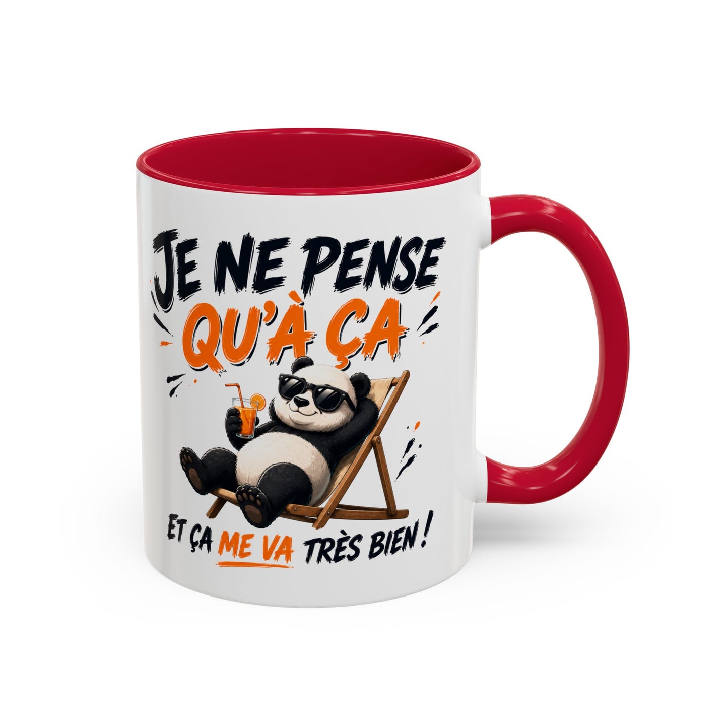 Tasse Je Ne Pense Qu’à Ça – Mug Panda Relax et Humour – Cadeau Original Détente 325ml