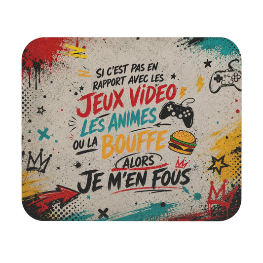 Tapis de Souris 22x18cm Gamer Humour Jeux Vidéo Animes Bouffe Cadeau Geek Gamer Manga Console PC