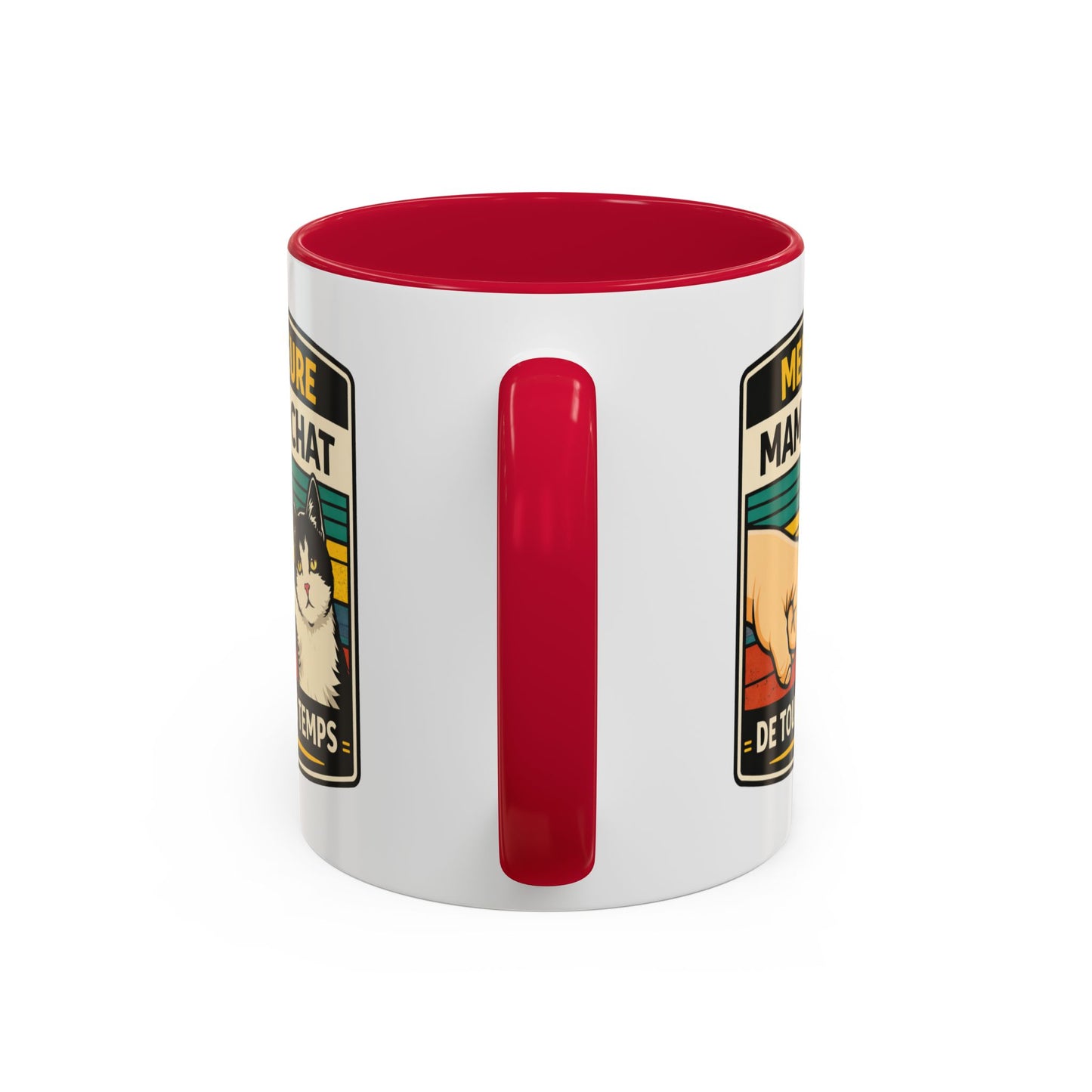 Tasse Meilleure Maman Chat de Tous les Temps – Mug Chat Noir et Blanc – Cadeau Maman Original – Céramique 325ml